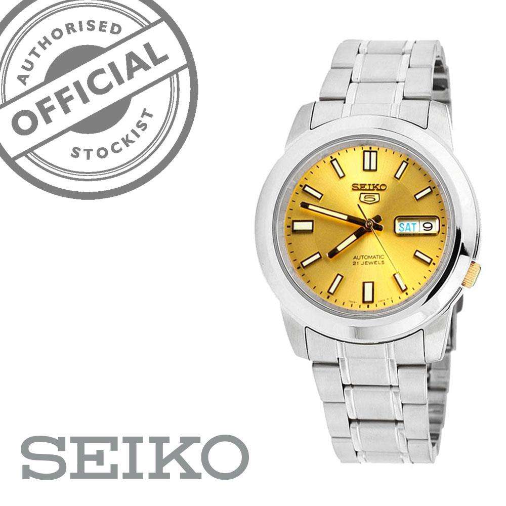 Seiko 5 Automatic Gold Dial Steel Strap Men's Watch SNKK13K1 - Image 2