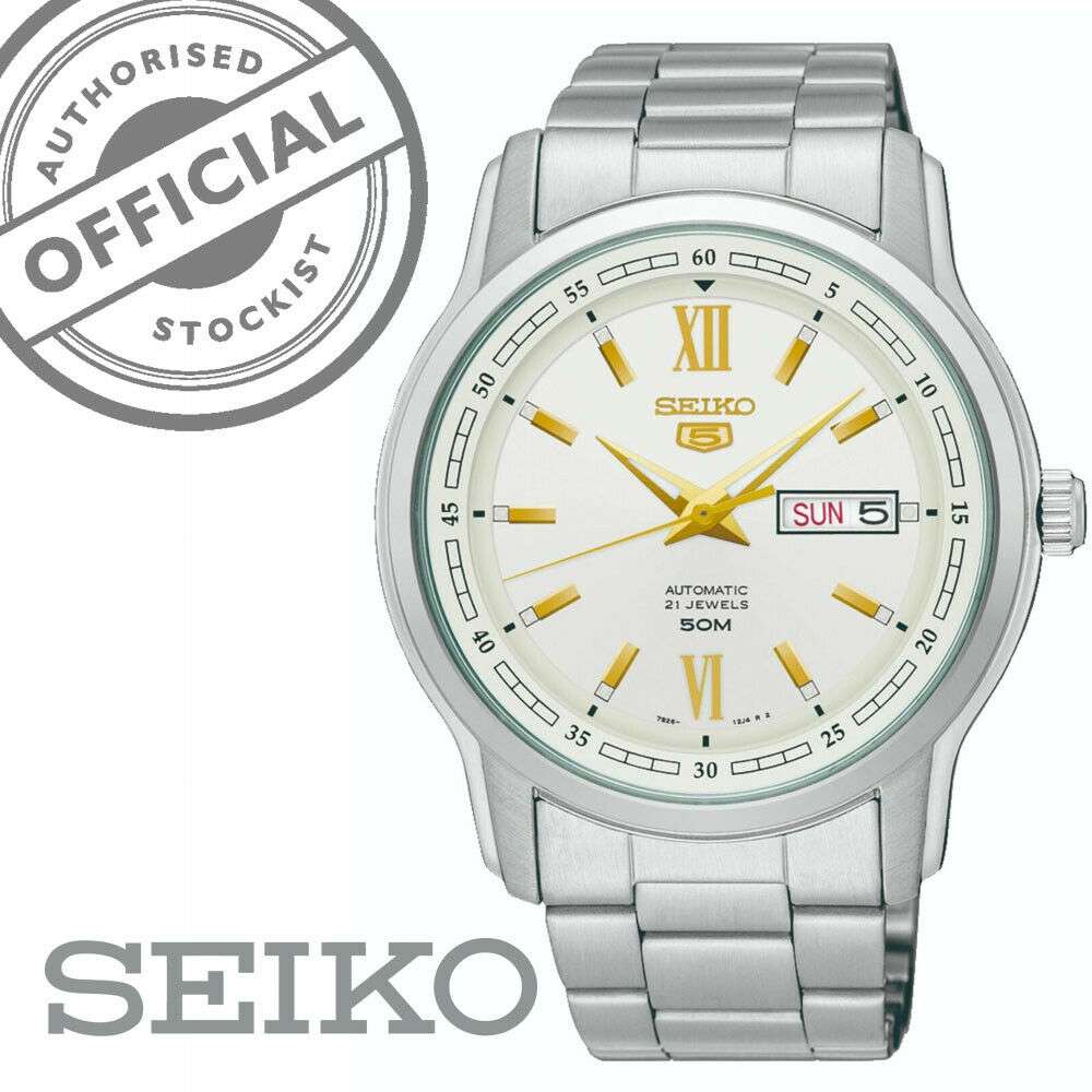 Seiko 5 Automatic White Dial Silver Stainless Steel Men's Watch SNKP15K1 - Image 2