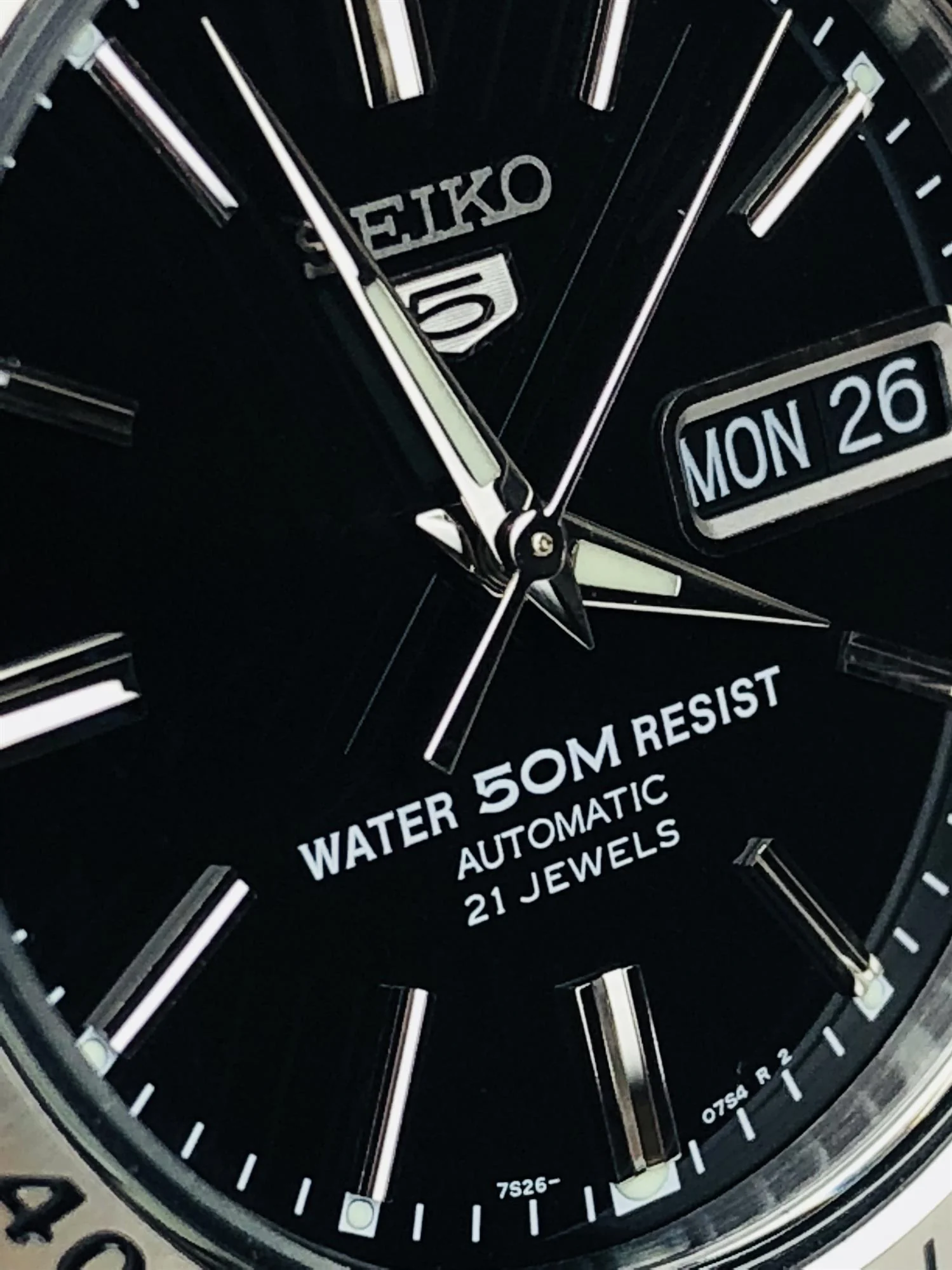 Seiko 5 Automatic Black Dial Stainless Steel Men's Watch SNKE01K1 - Image 11