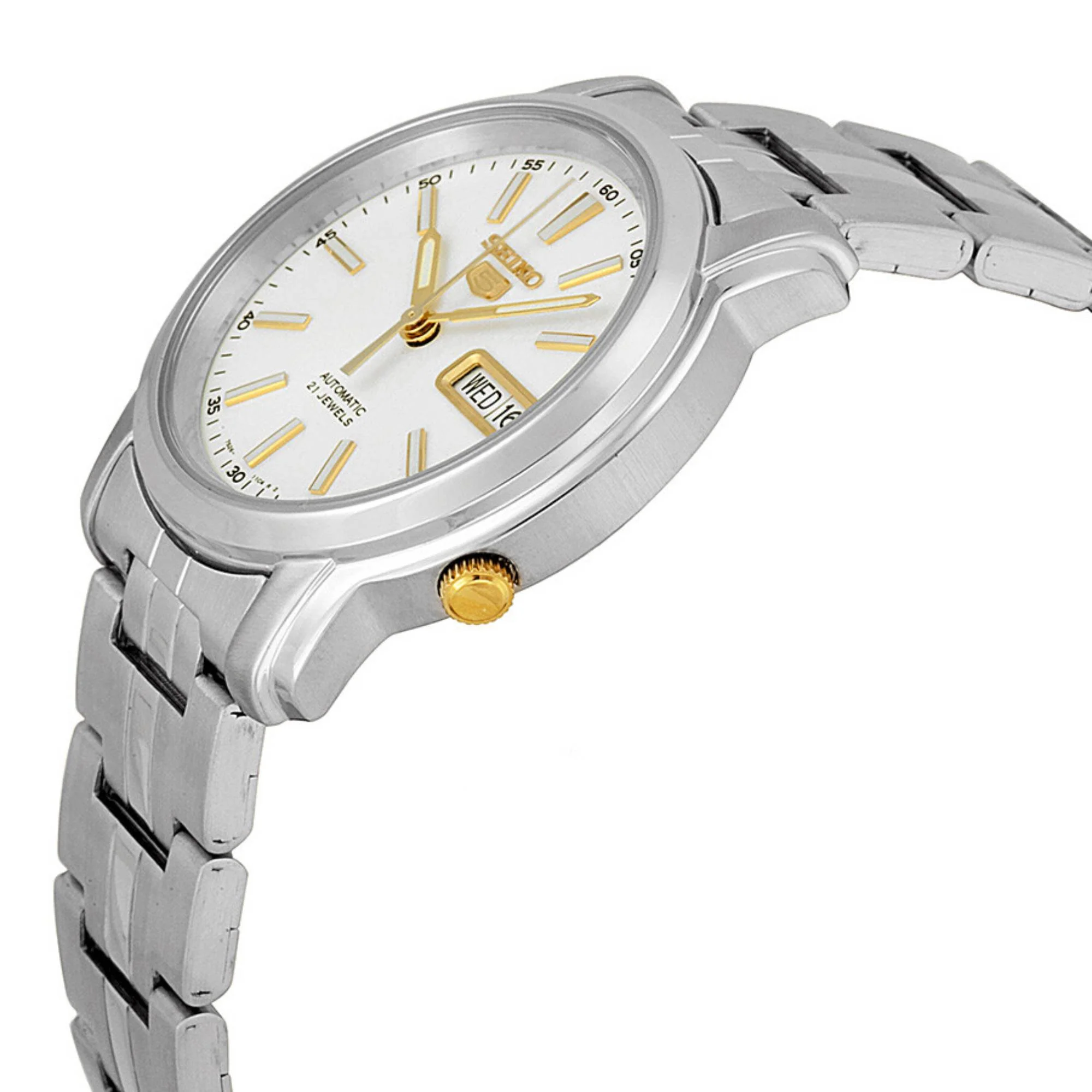 Seiko 5 Automatic White Dial Stainless Steel Strap Men's Watch SNKL77K1 - Image 2