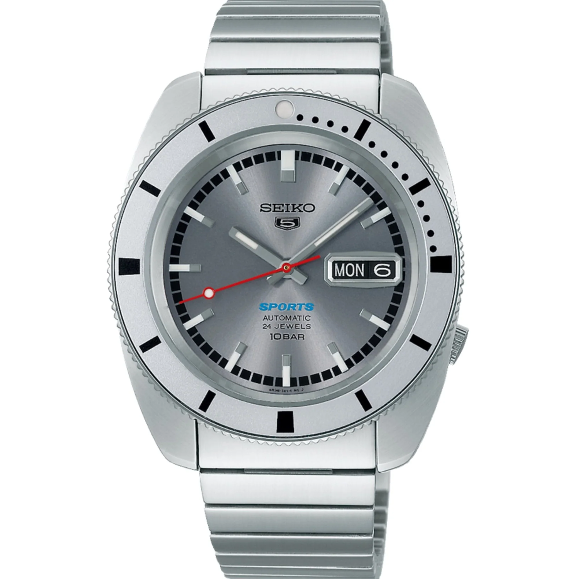 Seiko 5 Sports 'Ash Blue' 1968 Recreation Limited Edition Silver Dial Men's Watch SPRL03K1 - Image 7