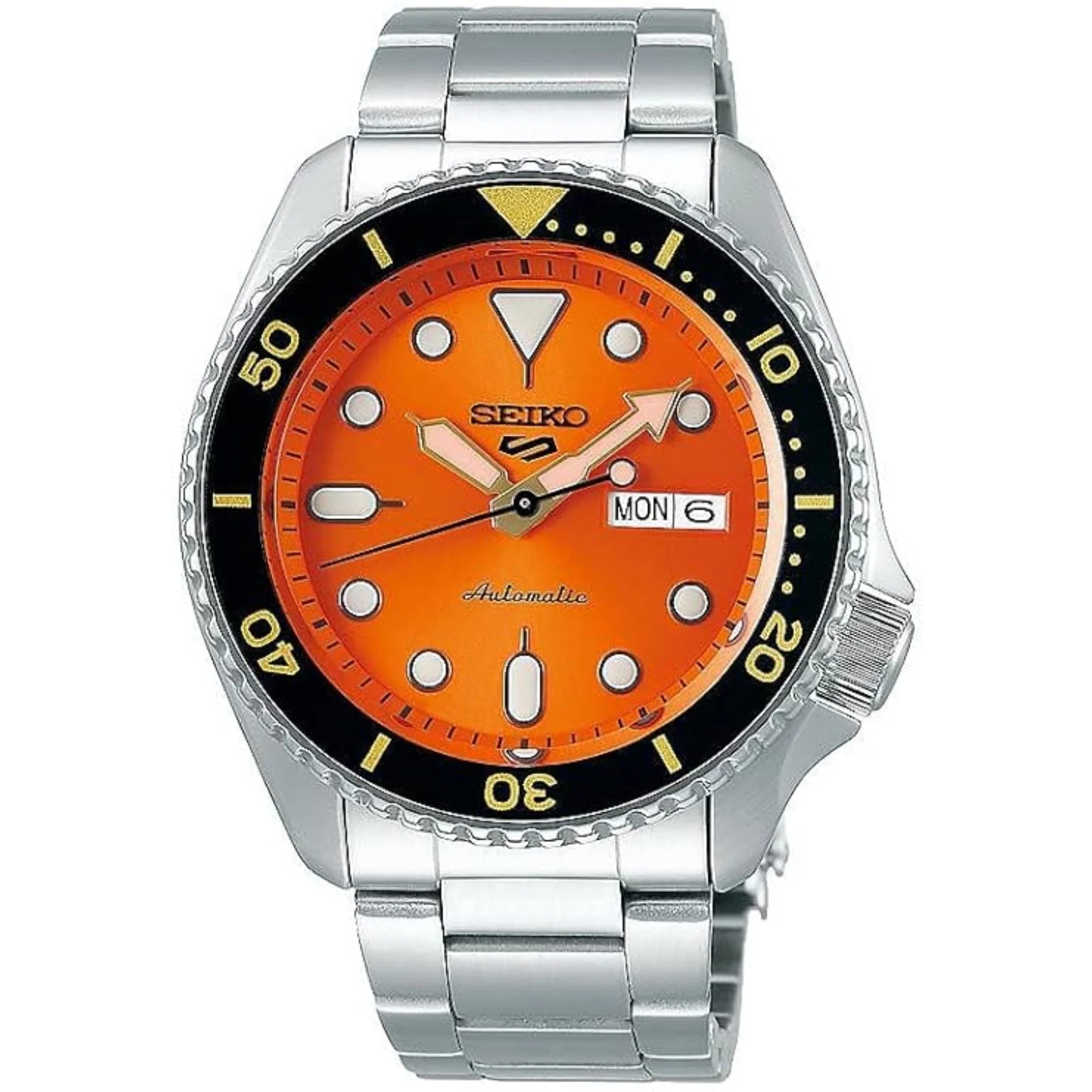 Seiko 5 Sports Automatic Orange Dial Stainless Steel Bracelet Men's Watch SRPD59K1 - Image 8