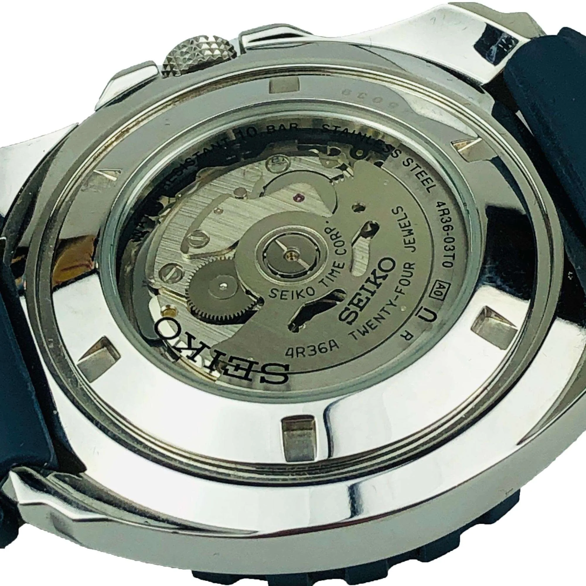 Seiko 5 Sports Automatic 'Blue Monster' Silicone Strap Blue Dial Men's Watch SRP605K2 - Image 6