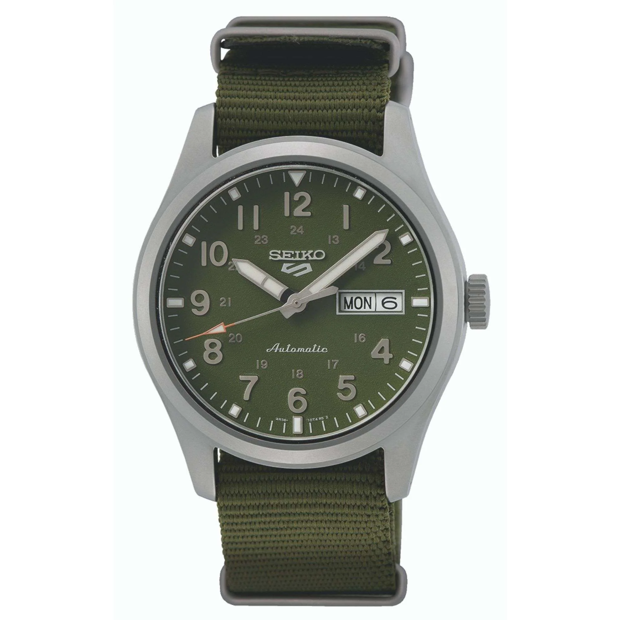 Seiko 5 Sports Field Military Watch Automatic Green Dial Green NATO Strap Men's Watch SRPG33K1 - Image 9