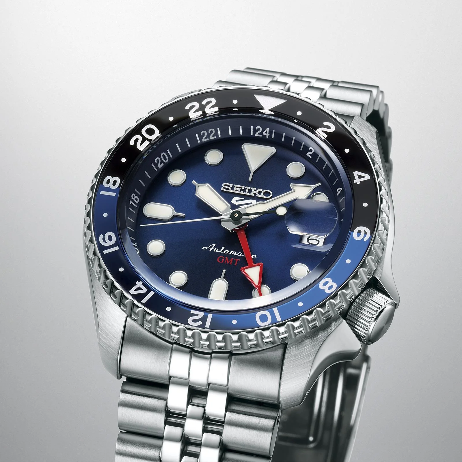 Seiko 5 Sports GMT Automatic Blue Dial Stainless Steel Bracelet Men's Watch SSK003K1 - Image 6