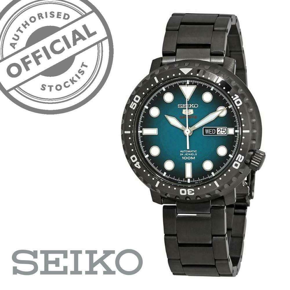 Seiko 5 Sports Automatic Turquoise Dial Gunmetal Grey Stainless Steel Bracelet Men's Watch SRPC65K1 - Image 2