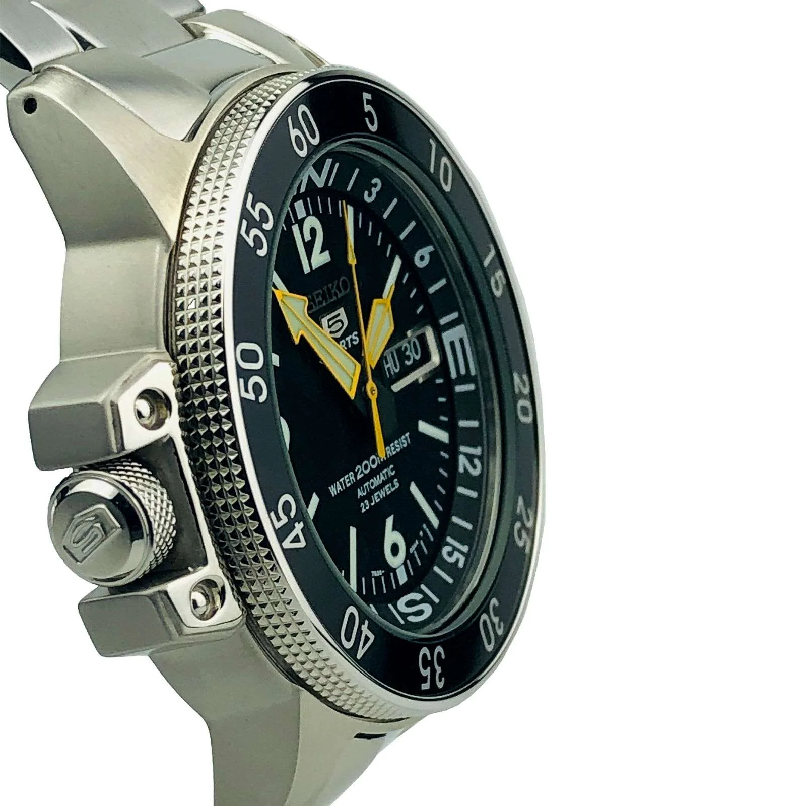Seiko 5 Sports Land Shark Atlas Automatic Black Dial Steel Men's Watch SKZ211K1 - Image 15