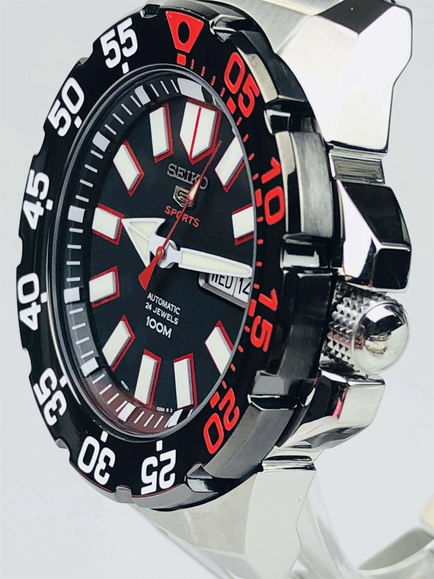 Seiko 5 Sports 'Monster' Automatic Black Dial Stainless Steel Bracelet Men's Watch SRP487K1 - Image 3