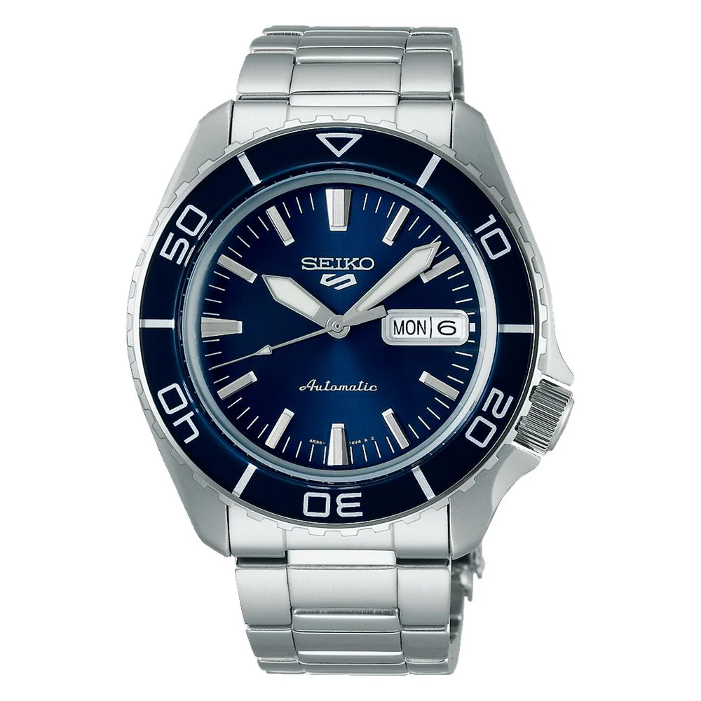 Seiko 5 Sports SKX Bluetone Redux Automatic Blue Dial Stainless Steel Bracelet Men's Watch SRPK97K1 - Image 5