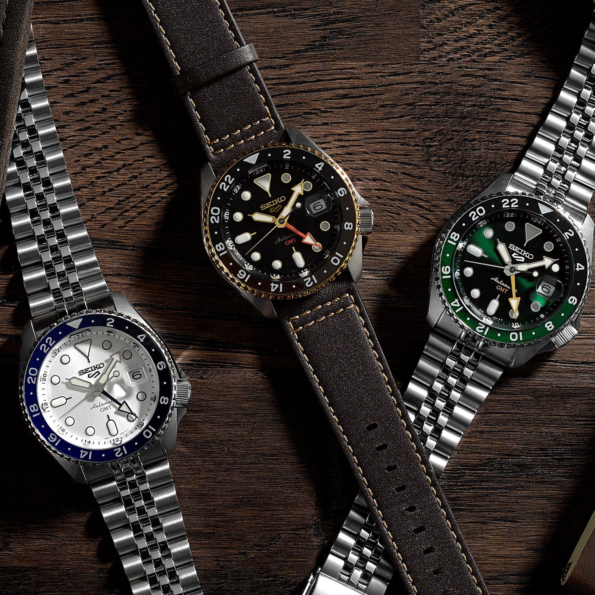 Seiko 5 Sports SKX GMT Mocha Automatic Black Dial Brown Leather Strap Menās Watch SSK036K1 - Image 19