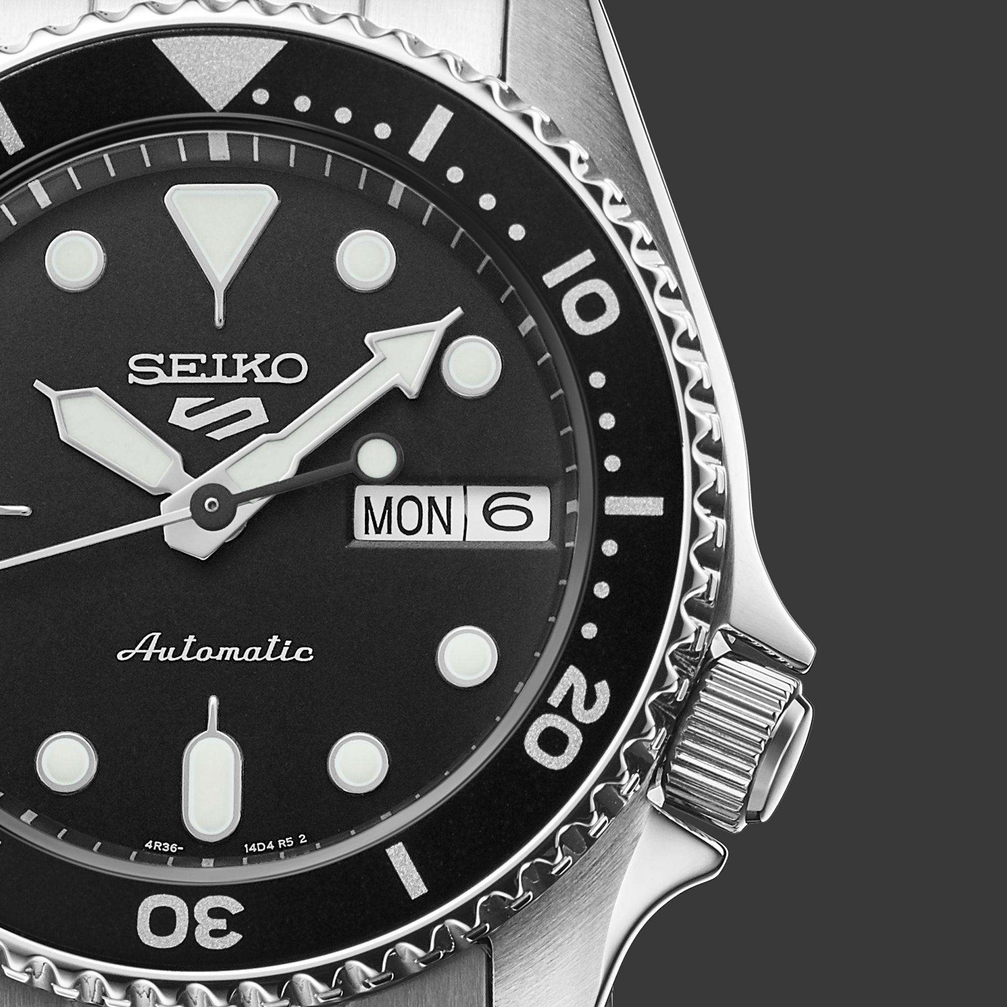 Seiko 5 Sports SKX "Midi" Black Dial Steel Bracelet Watch SRPK29K1 - Image 3