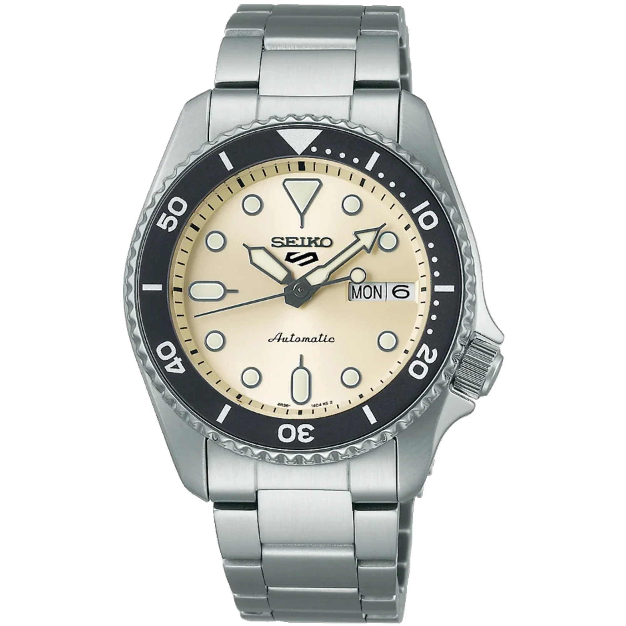 Seiko 5 Sports SKX "Midi" Reissue Cream Dial Steel Bracelet Watch SRPK31K1 - Image 6