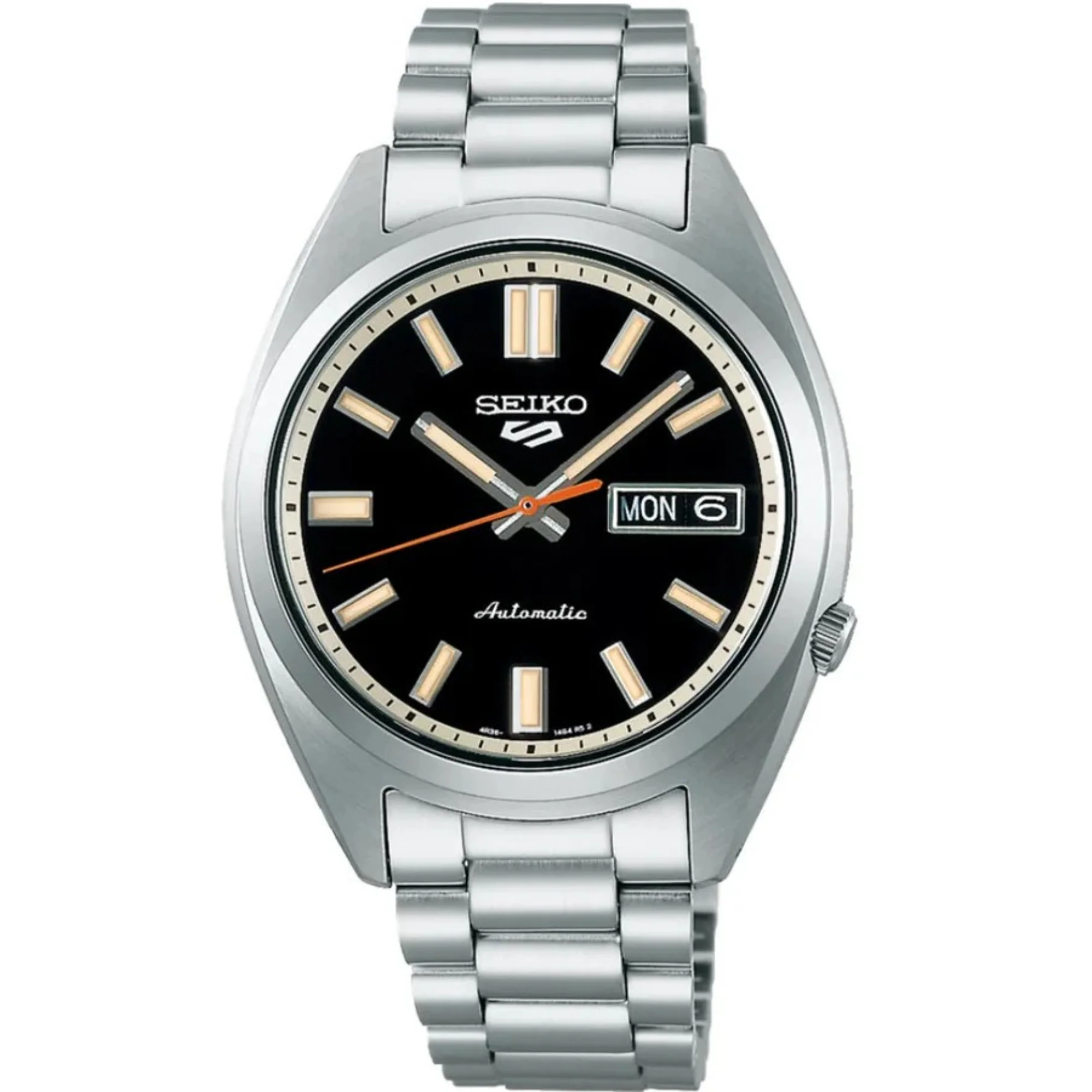 Seiko 5 Sports SNXS Classic āDeep Blackā Black Dial Steel Bracelet Men's Watch SRPK89K1