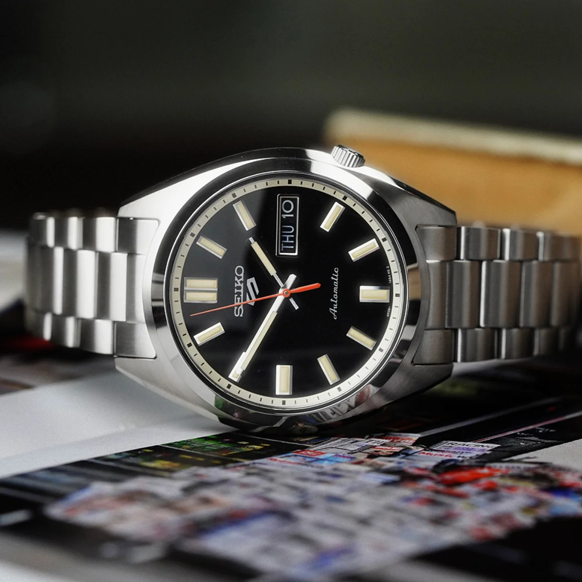 Seiko 5 Sports SNXS Classic āDeep Blackā Black Dial Steel Bracelet Men's Watch SRPK89K1 - Image 8