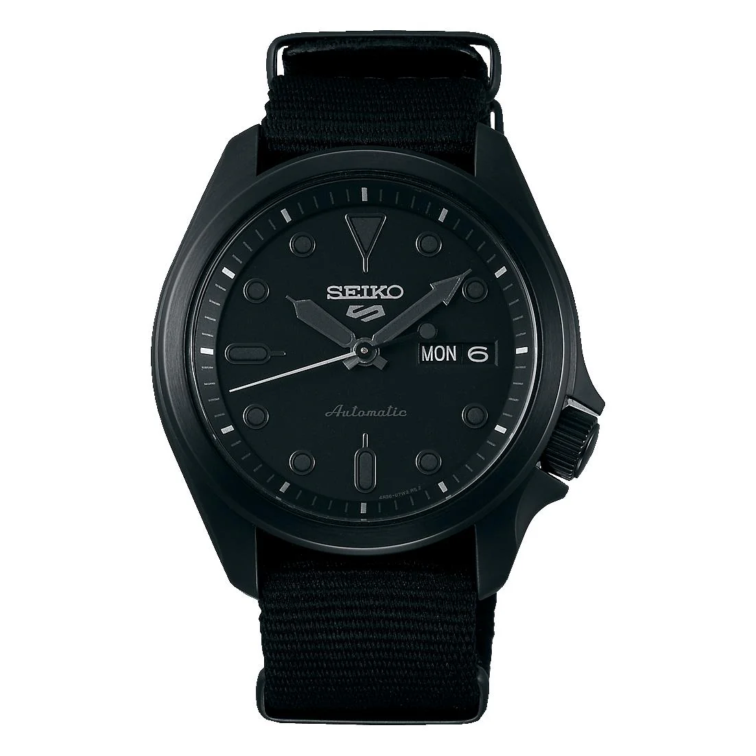 Seiko 5 Sports Solid Boy Automatic Midnight Black Dial Nylon Strap Men's Watch SRPE69K1 - Image 2