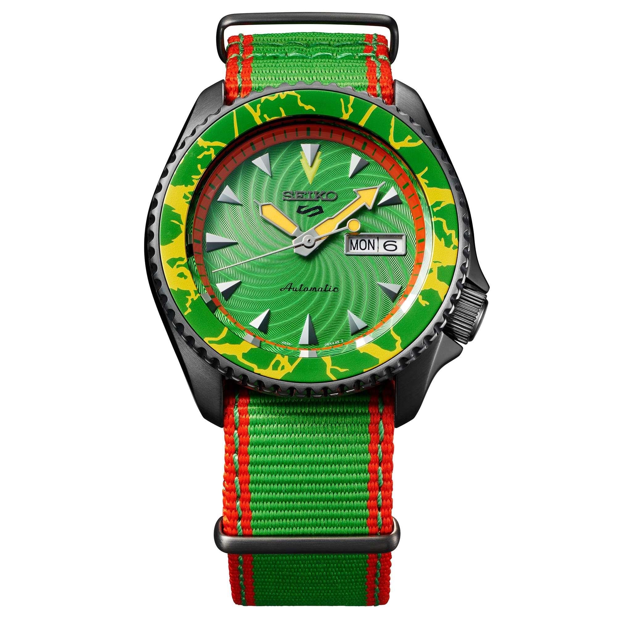 Seiko 5 Sports Street Fighter Blanka Green Dial Green Strap Automatic SRPF23K1 - Image 4
