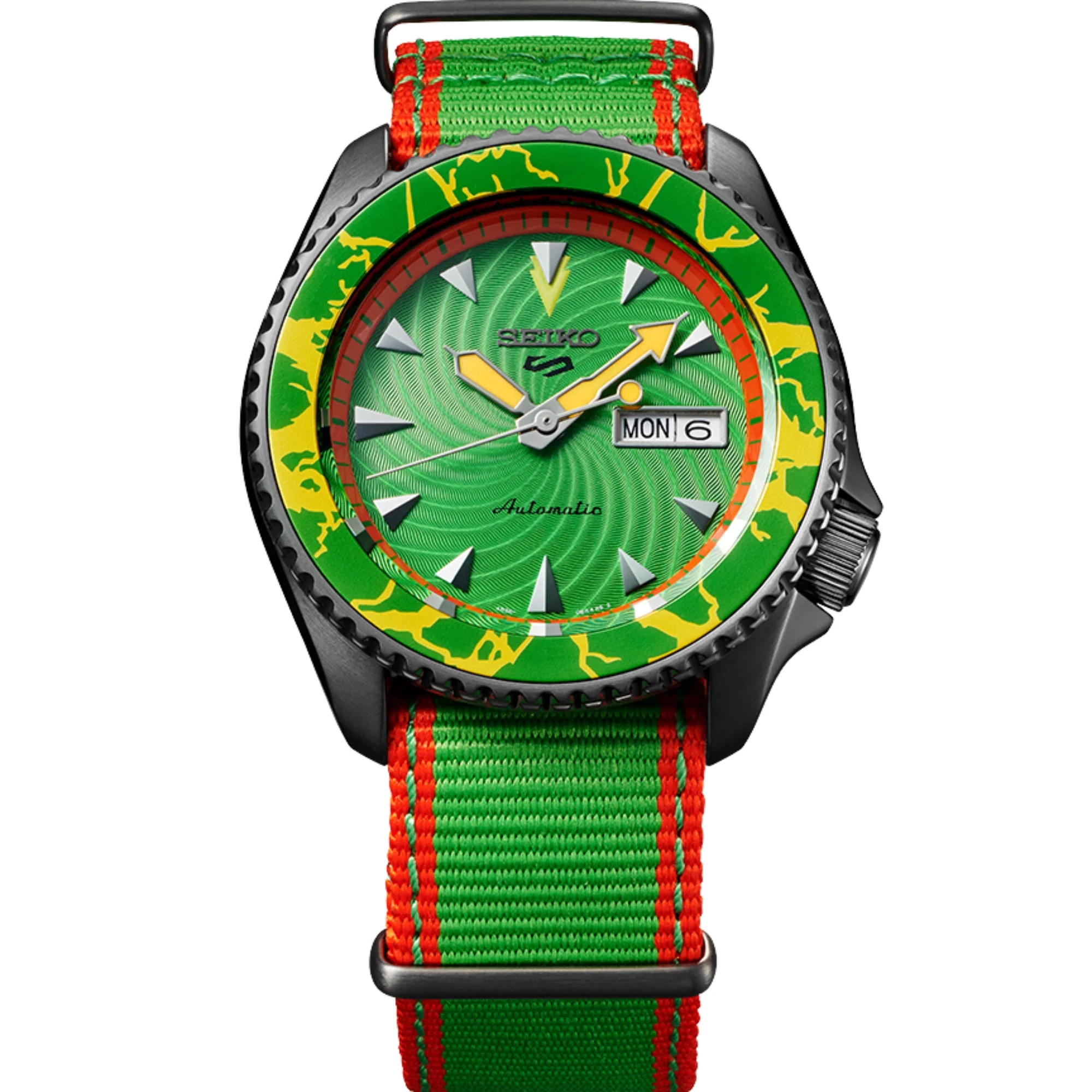 Seiko 5 Sports Street Fighter Blanka Green Dial Green Strap Automatic SRPF23K1 - Image 7