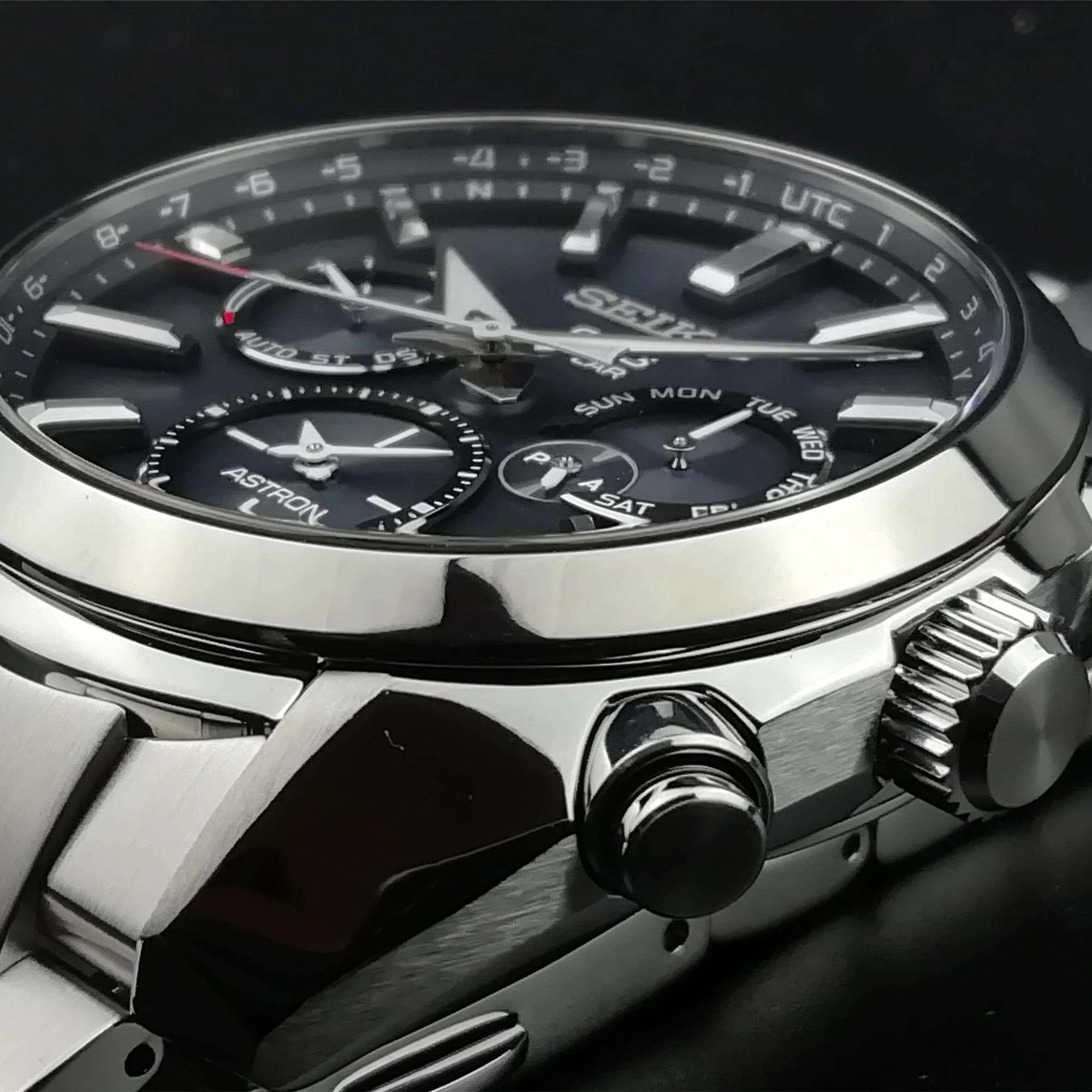 Seiko Astron Quartz Black Dial Stainless Steel Bracelet GPS Solar Satellite Men's Watch SSH021J1 - Image 6