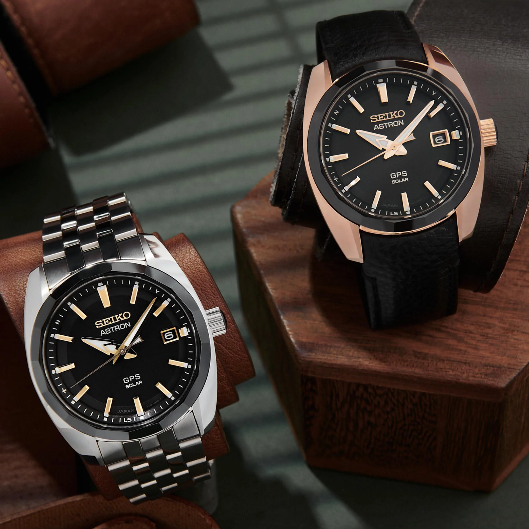 Seiko Astron GPS Solar Quartz Black Dial Black Leather Strap Men's Watch SSJ012J1 - Image 4