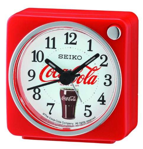 Seiko Quartz Coca Cola White Red Square Bedside Alarm Clock QHE905R - Image 3