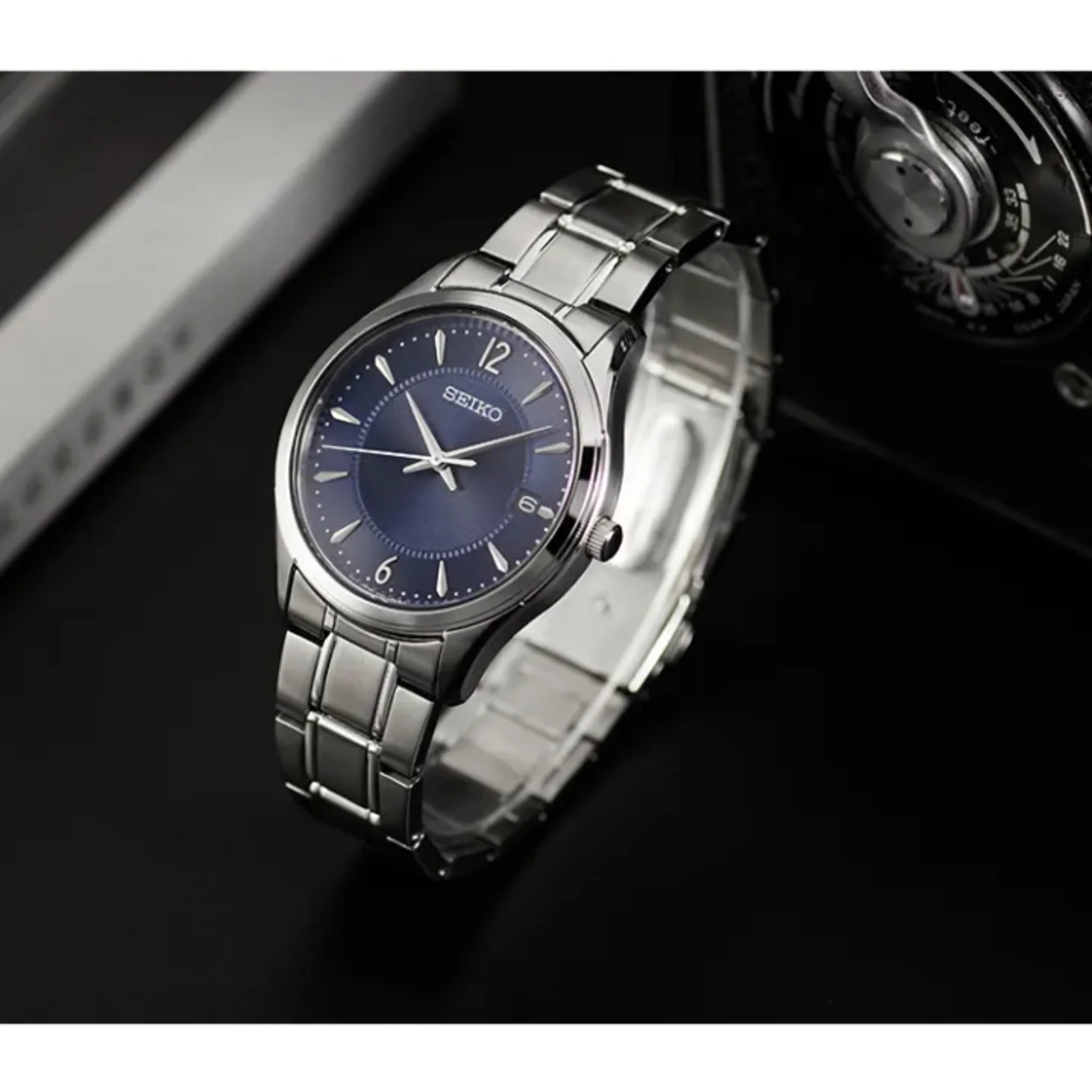 Seiko Conceptual Quartz Blue Dial Steel Strap Men's Watch SUR419P1 - Image 13