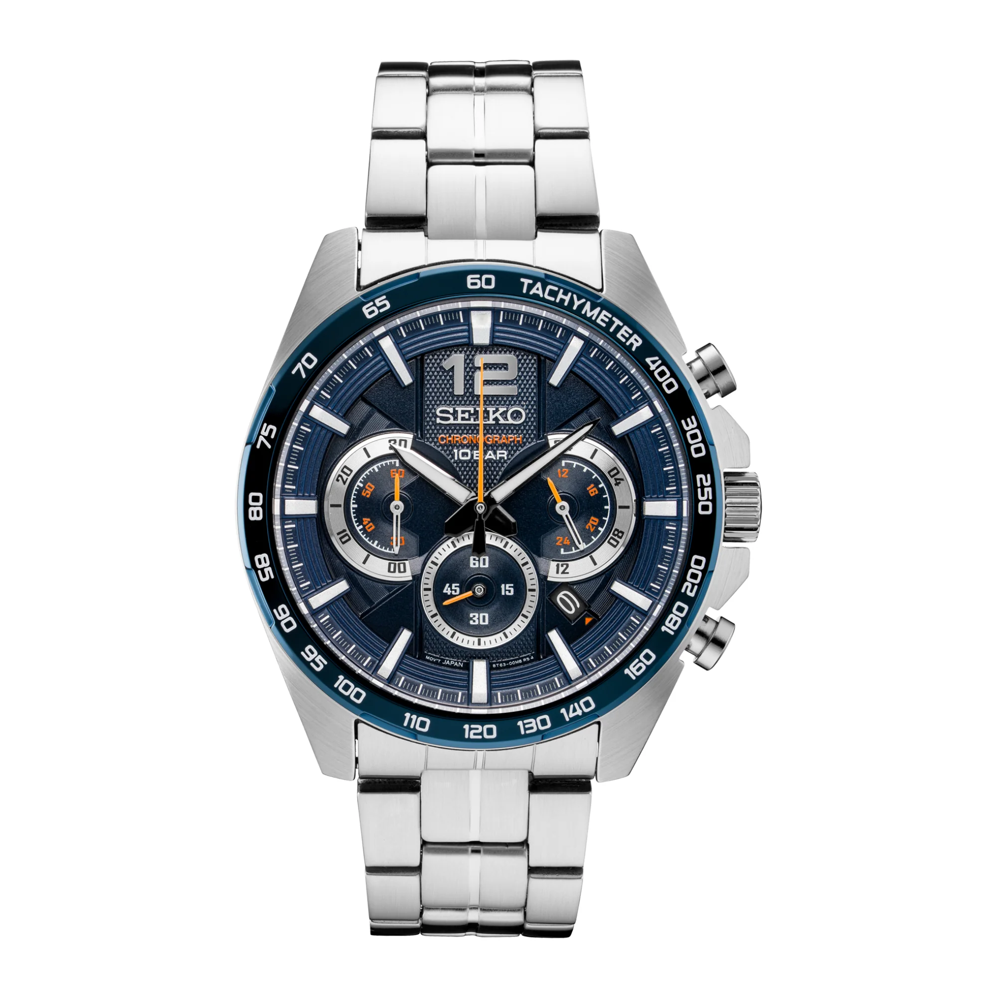 Seiko Conceptual Chronograph Quartz Blue Dial Steel Strap Men’s Watch SSB345P1 - Image 6