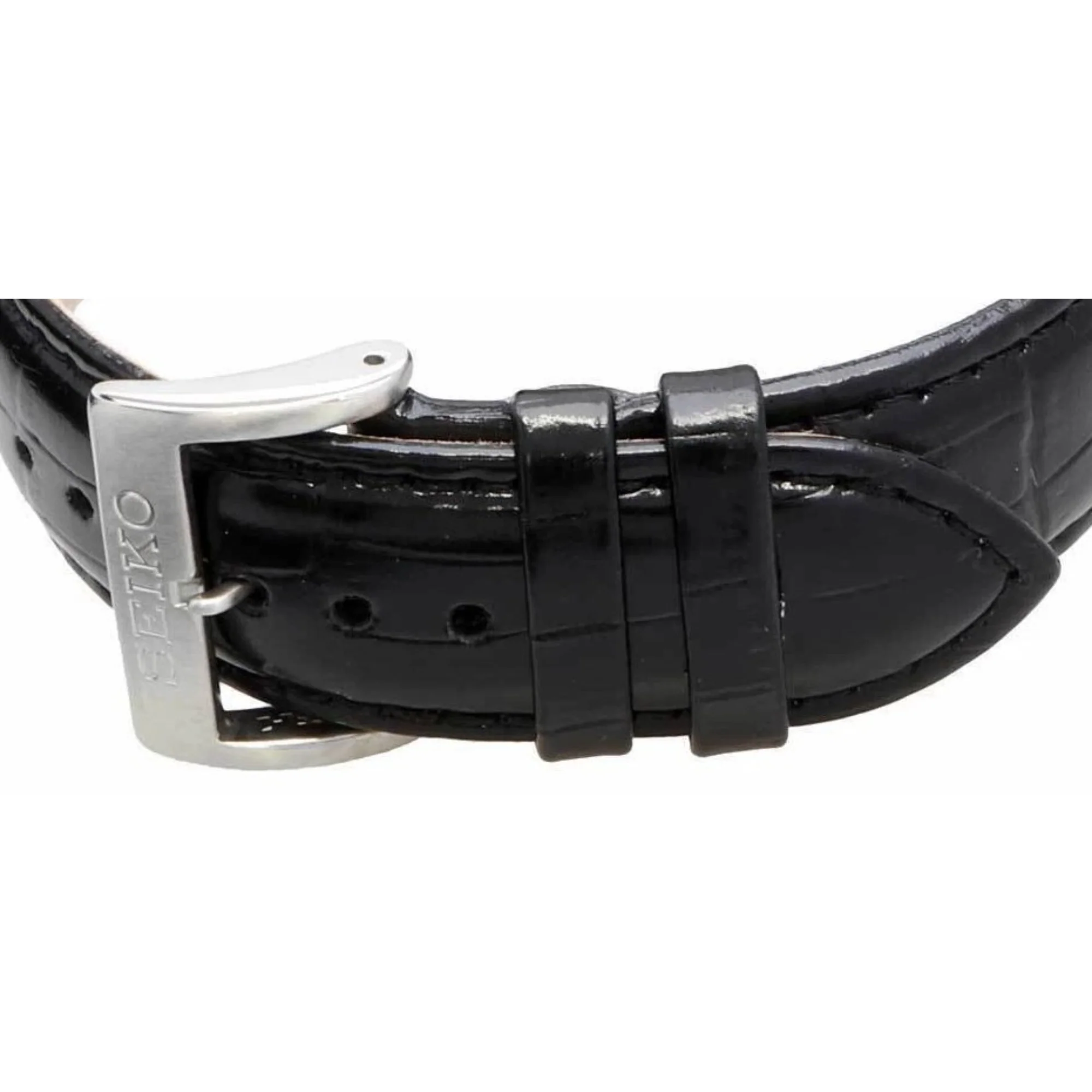 Seiko Conceptual Quartz Chronograph Beige Dial Black Leather Strap Men's Watch SSB383P1 - Image 11