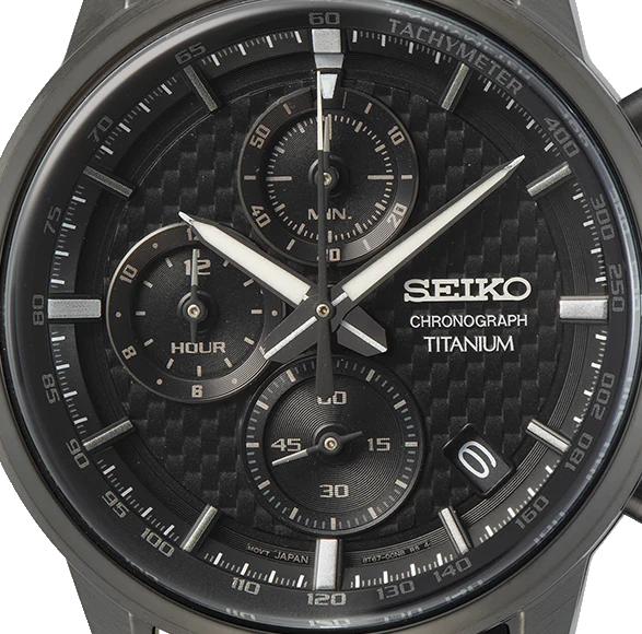 Seiko Conceptual Titanium Chronograph Black Dial Silicone Strap Men's Watch SSB393P1 - Image 3