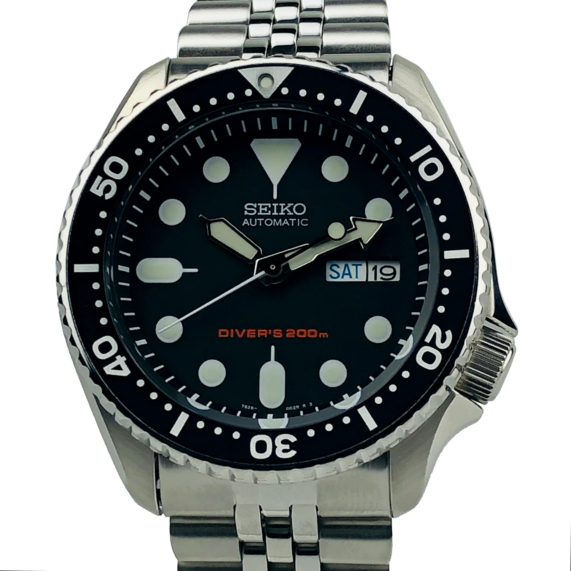 Seiko Diver's Automatic Black Dial Stainless Steel Jubilee Bracelet Men's Watch SKX007K2 REF: 62485 - Image 2