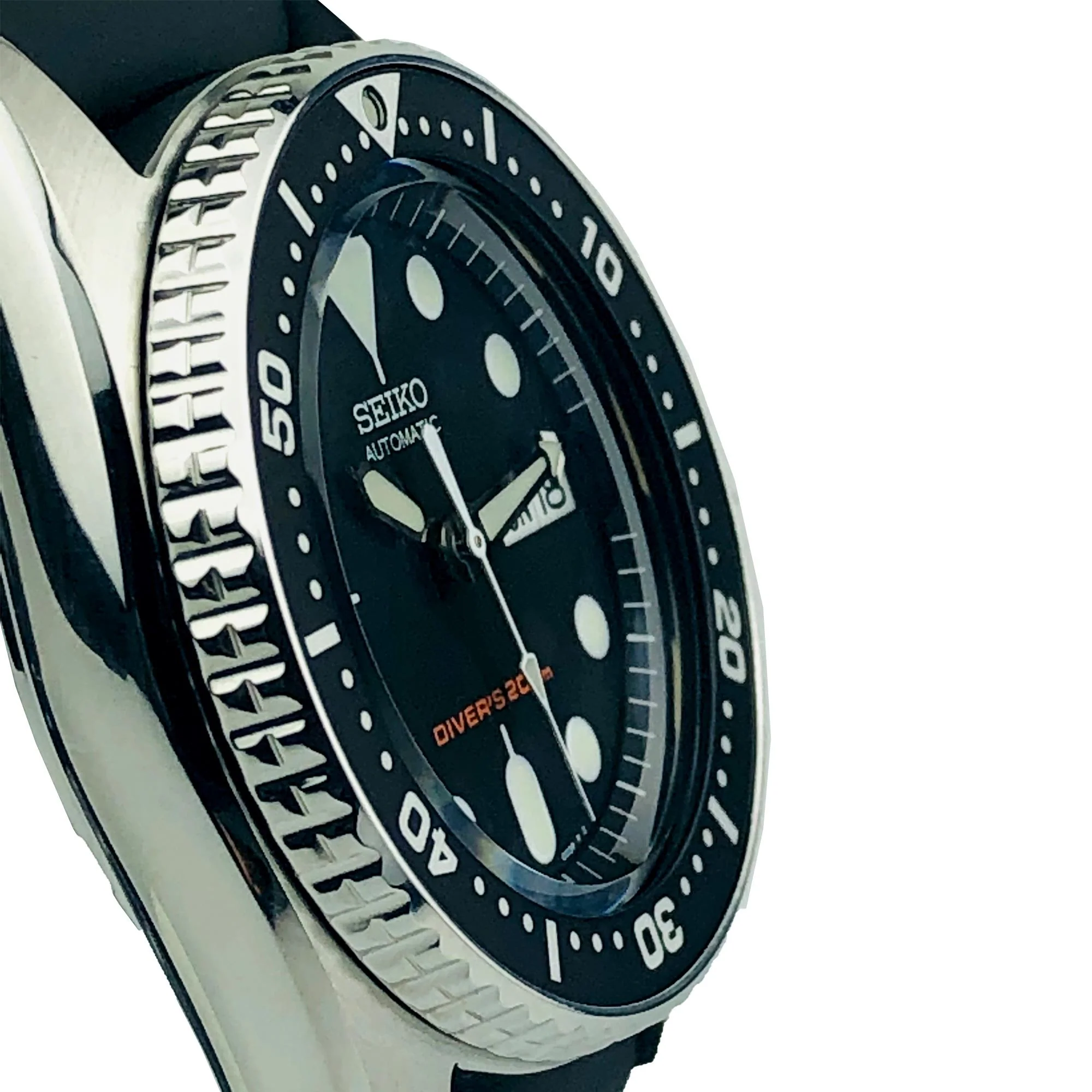 Seiko Diver's Automatic Black Dial Black Rubber Strap Men's Watch SKX013K1 - Image 7