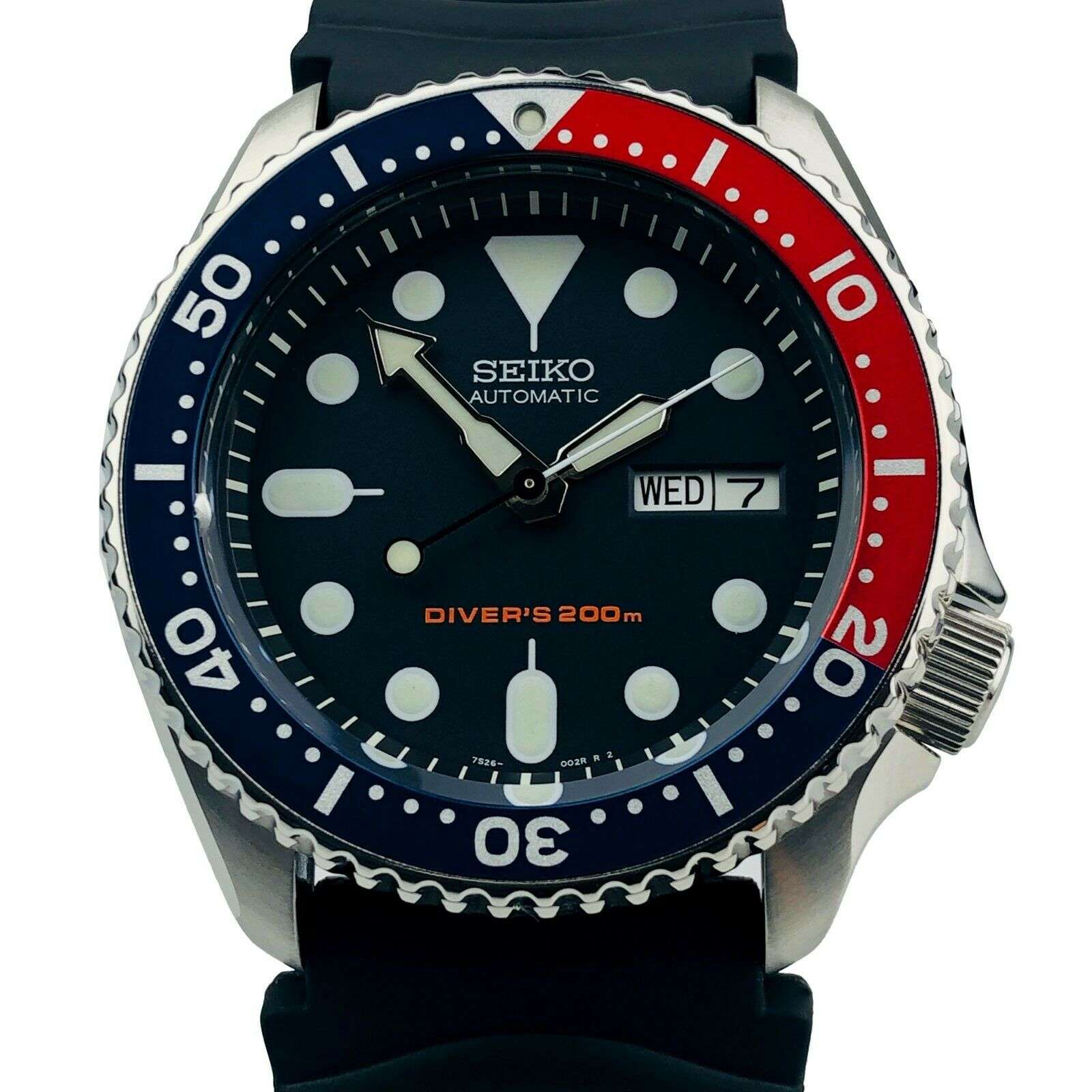 Seiko Divers Pepsi Automatic Black Dial Black Rubber Strap Men's Watch SKX009K1 - Image 10