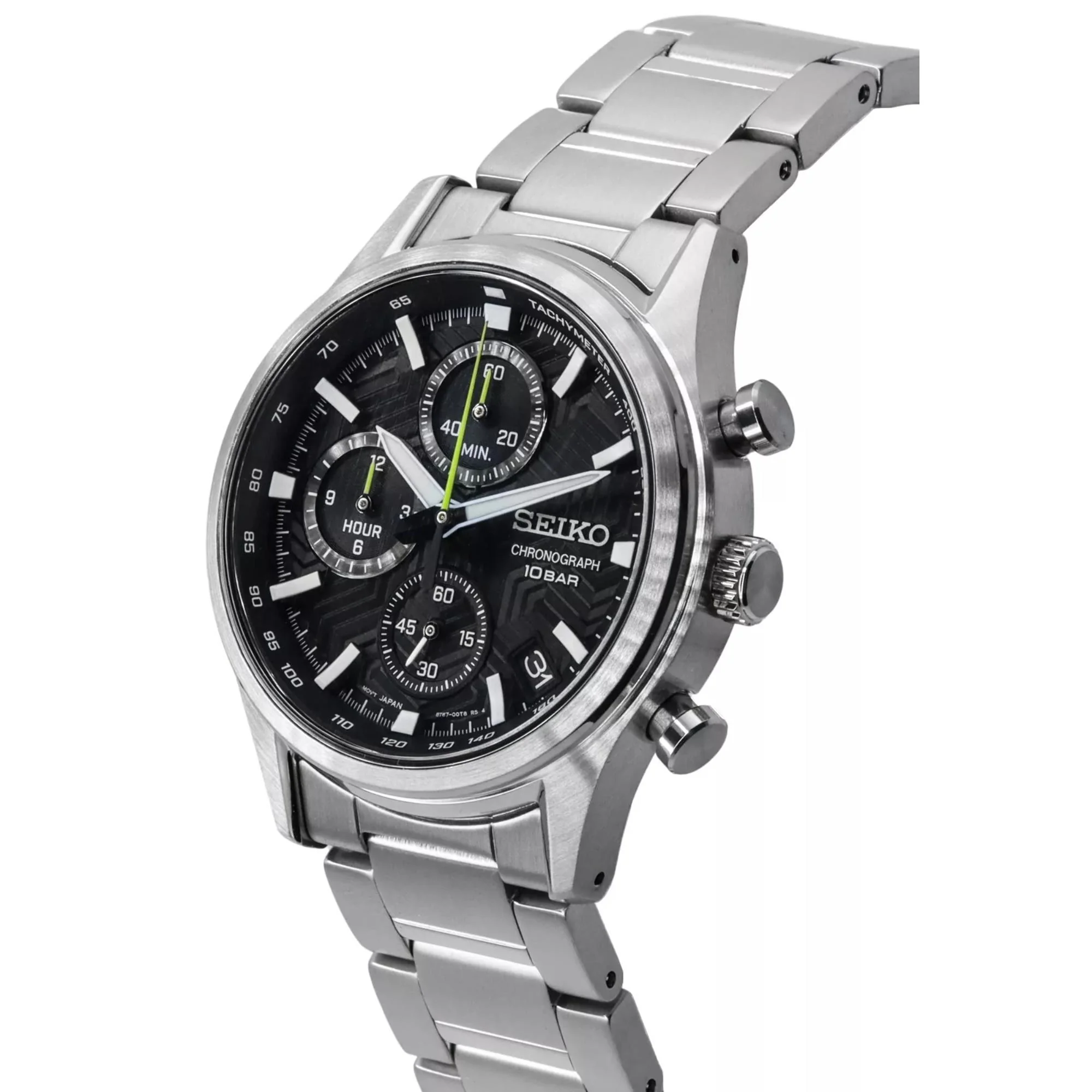 Seiko Conceptual Dress Chronograph Black Dial Stainless Steel Strap Men's Watch SSB419P1 - Image 2