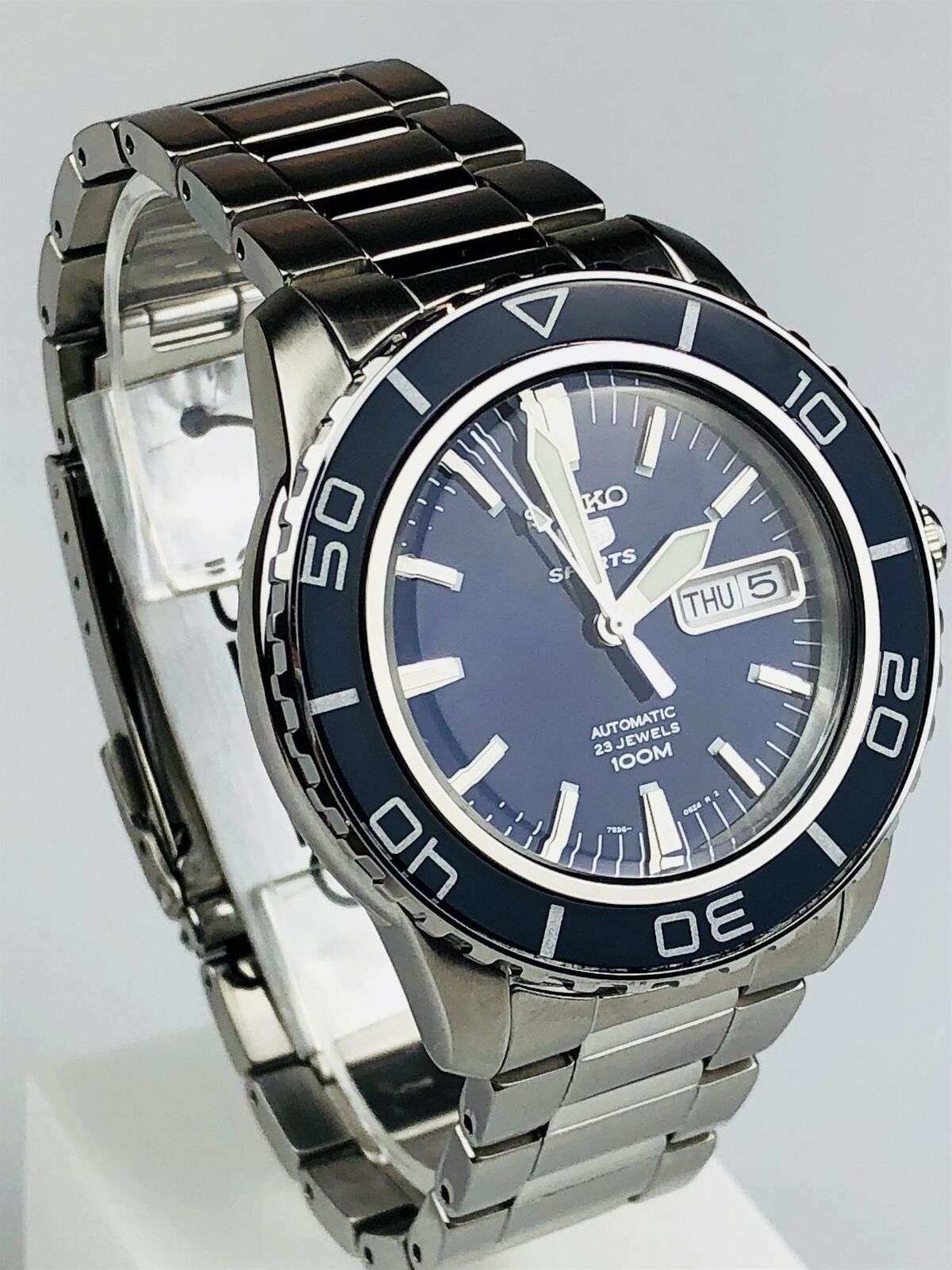 Seiko 5 Sports Automatic Blue Dial Stainless Steel Men's Watch SNZH53K1 - Image 5