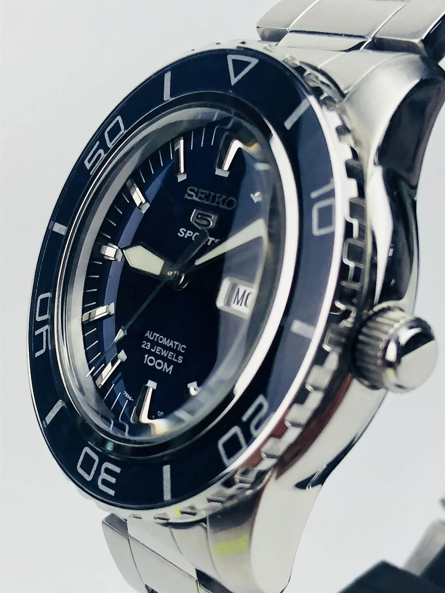 Seiko 5 Sports Automatic Blue Dial Stainless Steel Men's Watch SNZH53K1 - Image 8