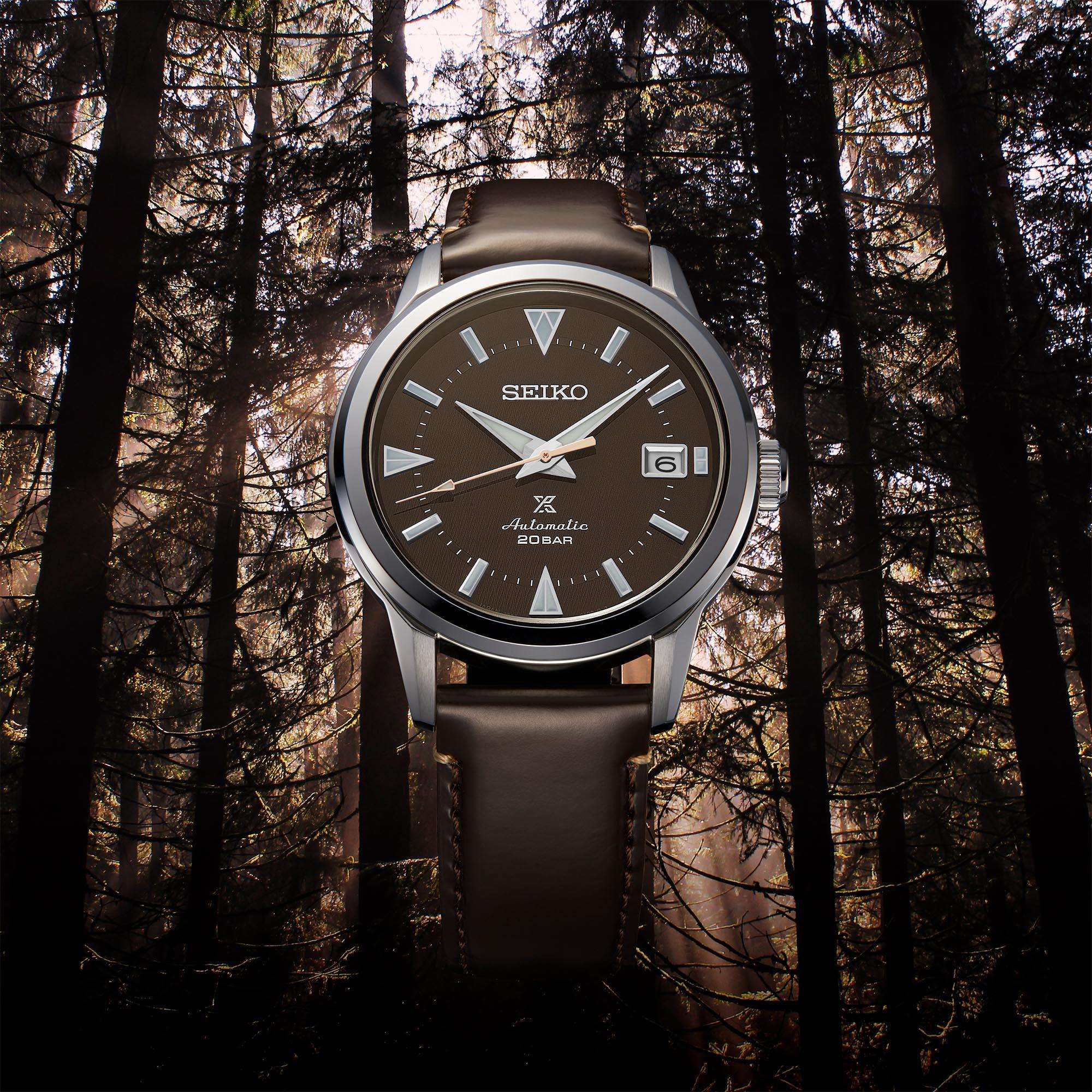 Seiko Prospex Forest Brown Alpinist Automatic Brown Dial Brown Leather Strap Men's Watch SPB251J1 - Image 3