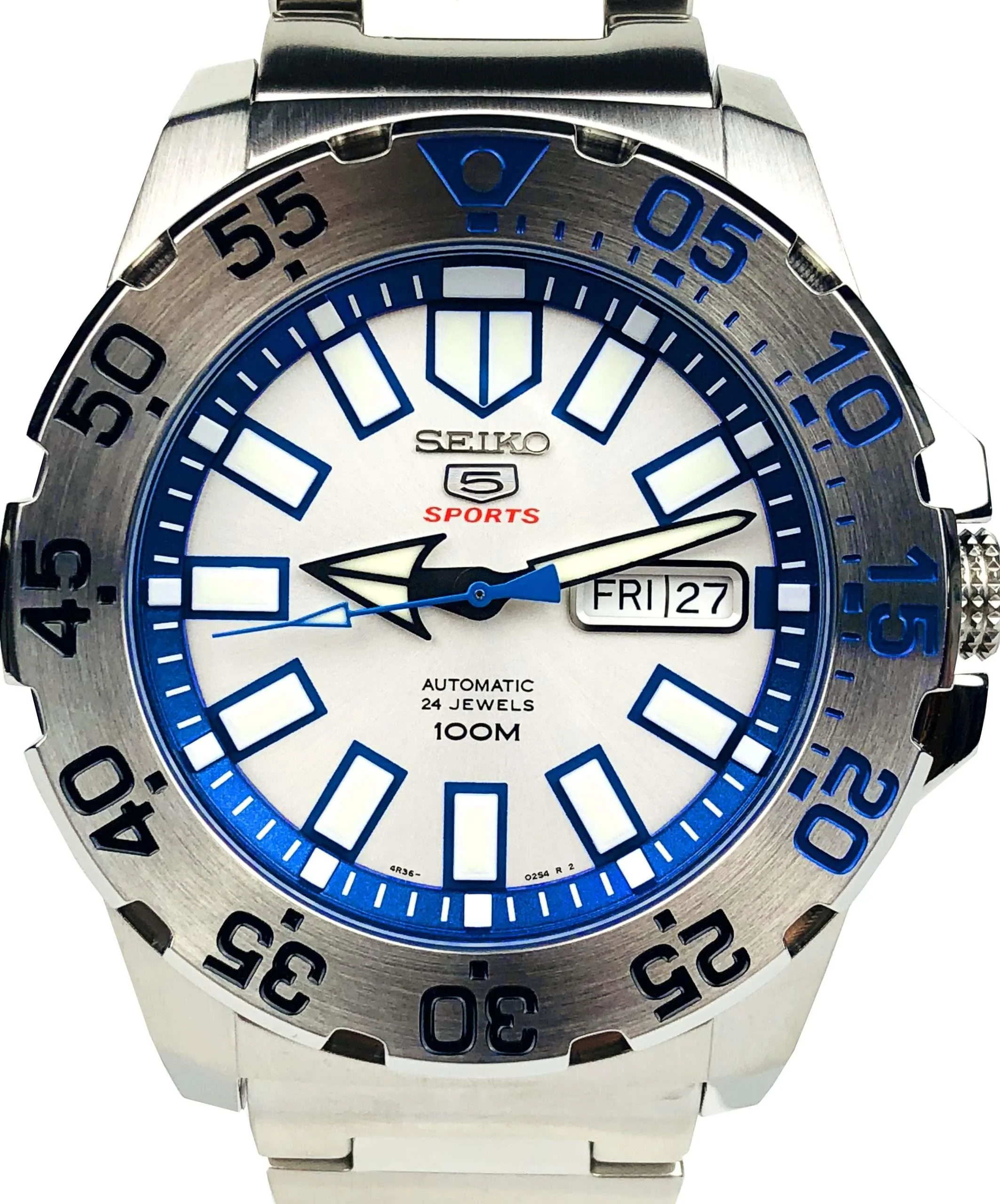 Seiko 5 Sports 'Monster' White Dial Stainless Steel Bracelet Men's Watch SRP481K1 - Image 38