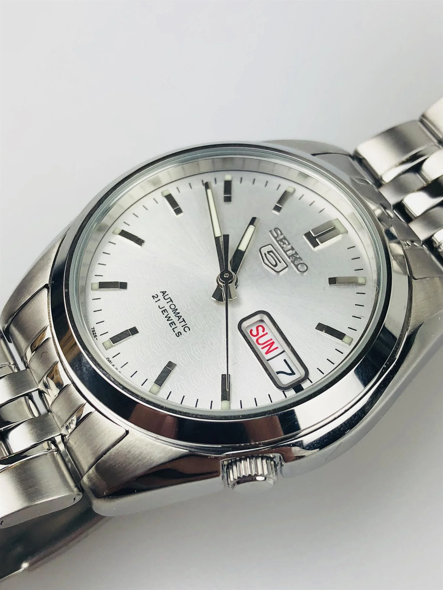 Seiko 5 Automatic Silver Dial Stainless Steel Men's Watch SNK355K1 - Image 10