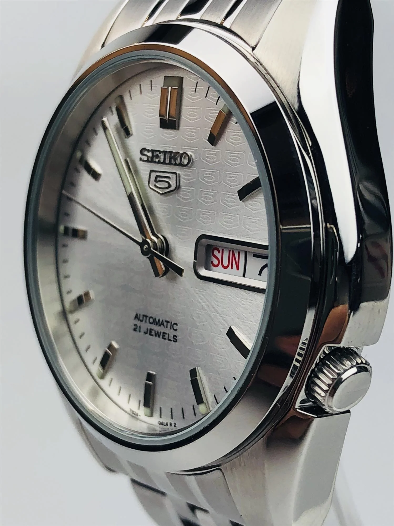Seiko 5 Automatic Silver Dial Stainless Steel Men's Watch SNK355K1 - Image 8