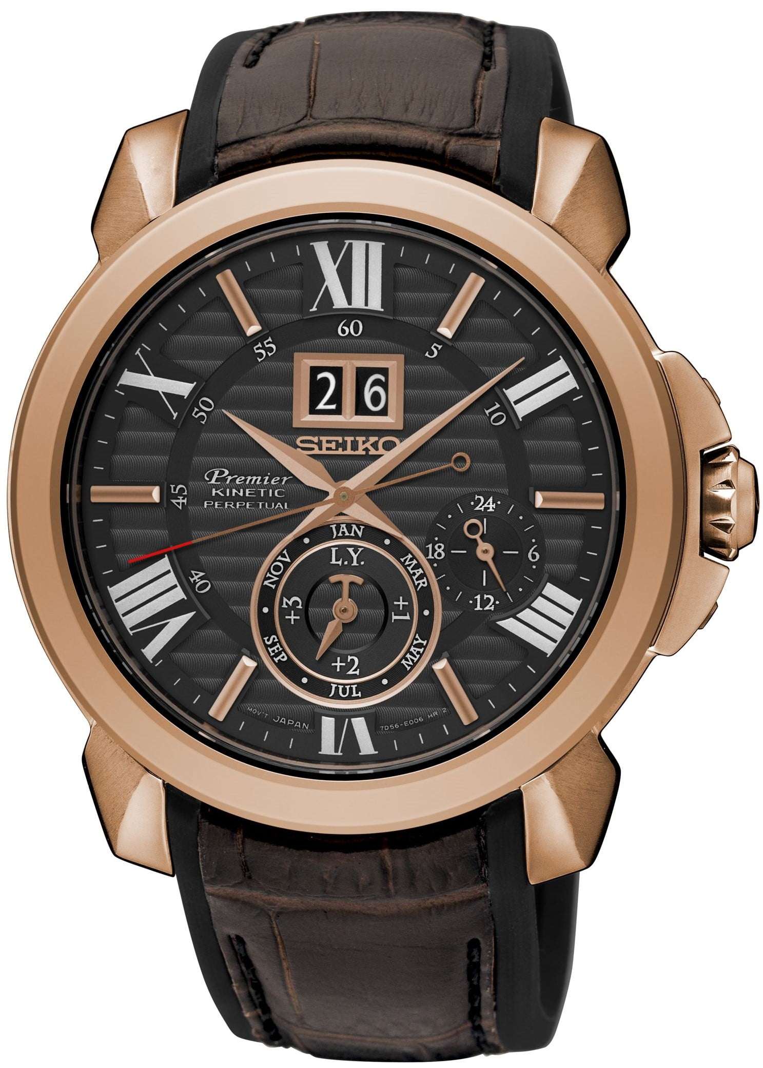 Seiko Premier Kinetic Perpetual Novak Djokovic Special Edition Black Dial Men’s Watch SNP146P1