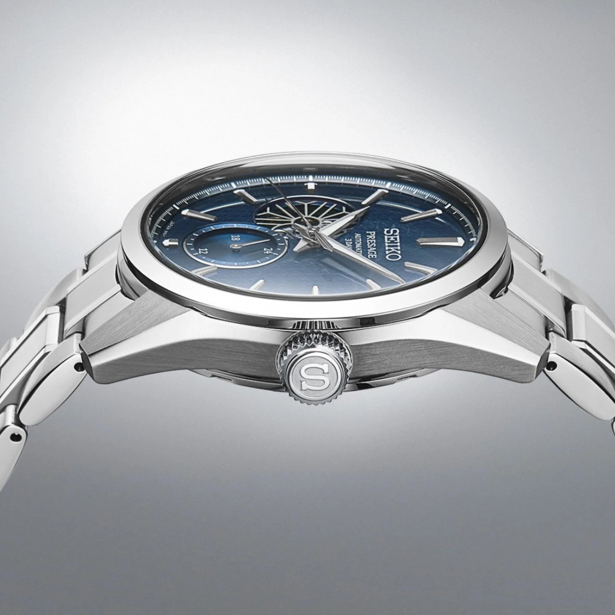 Seiko Presage ‘Ao’ Sharp-Edged Open Heart 3 Days Automatic Blue Dial Men's Watch SPB417J1 - Image 11