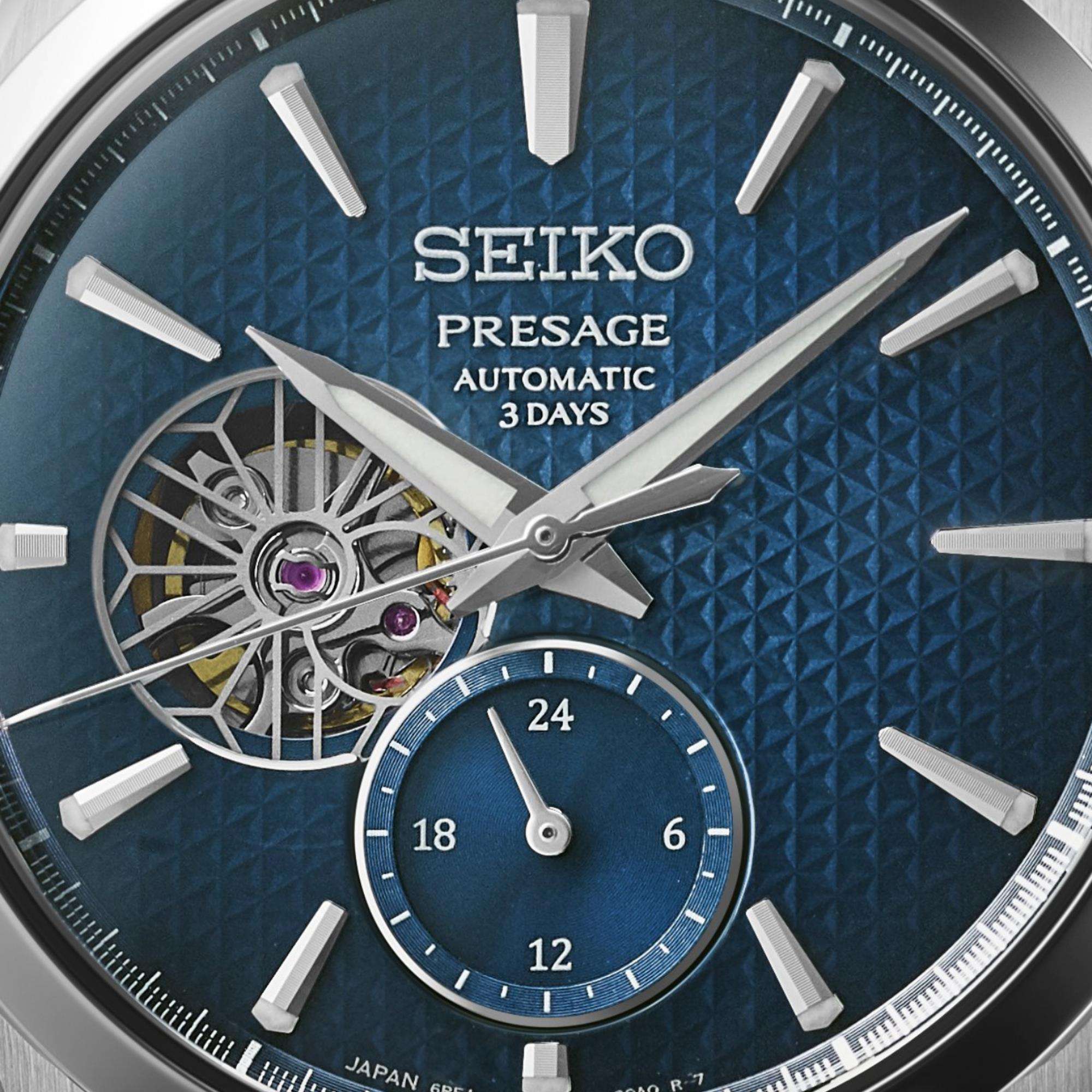 Seiko Presage ‘Ao’ Sharp-Edged Open Heart 3 Days Automatic Blue Dial Men's Watch SPB417J1 - Image 4