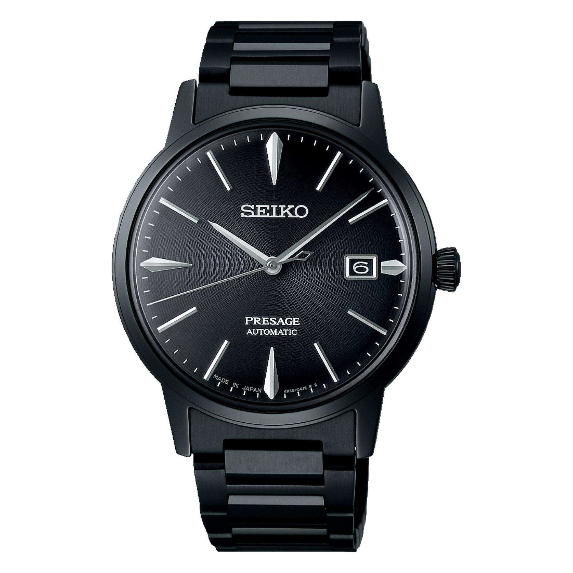 Seiko Presage Cocktail Time 'Black Velvet' Automatic Black Dial Black PVD Stainless Steel Bracelet Men's Watch SRPJ15J1 - Image 5