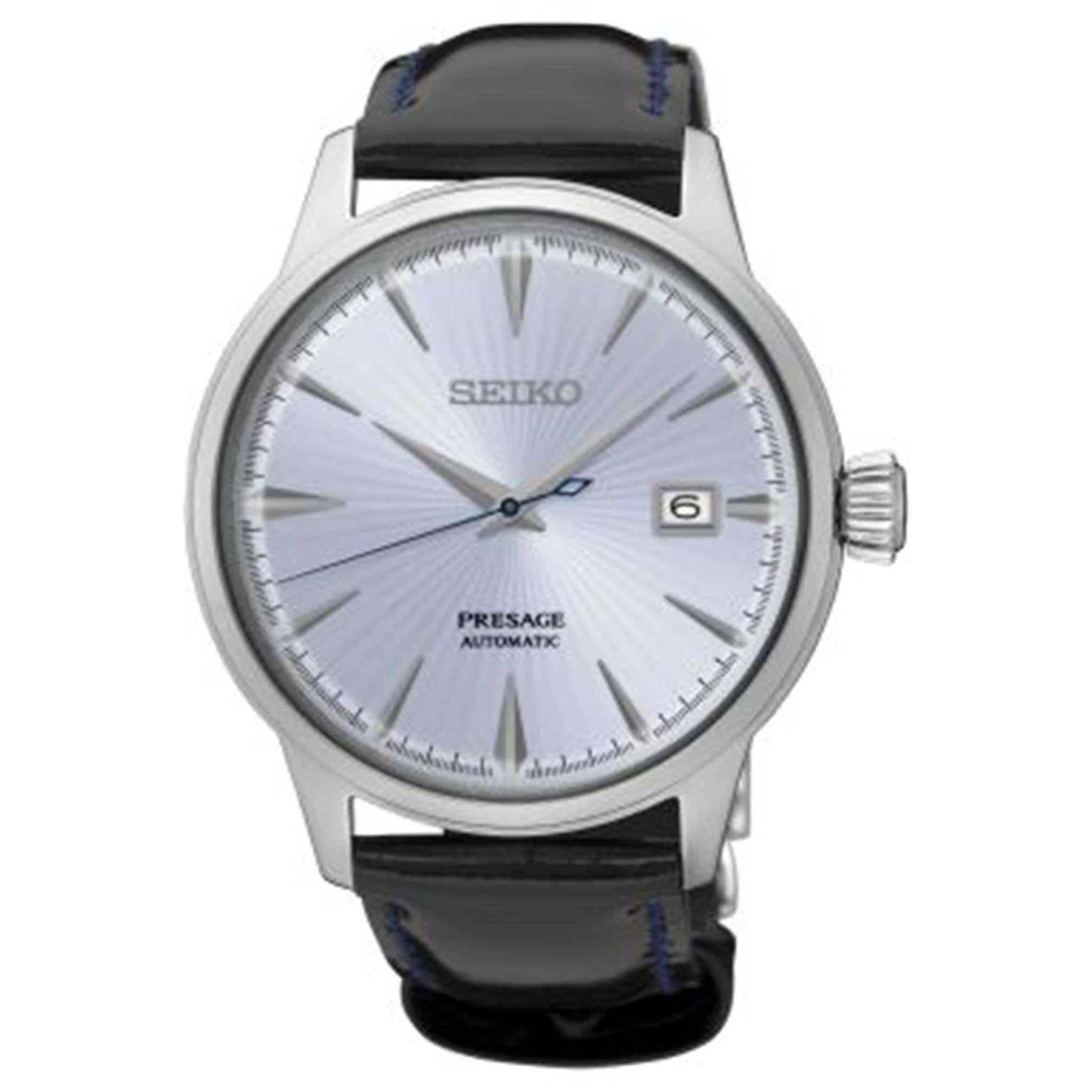 Seiko Presage Cocktail Time Automatic Blue Dial Black Leather Strap Men's Watch SRPB43J1 - Image 2