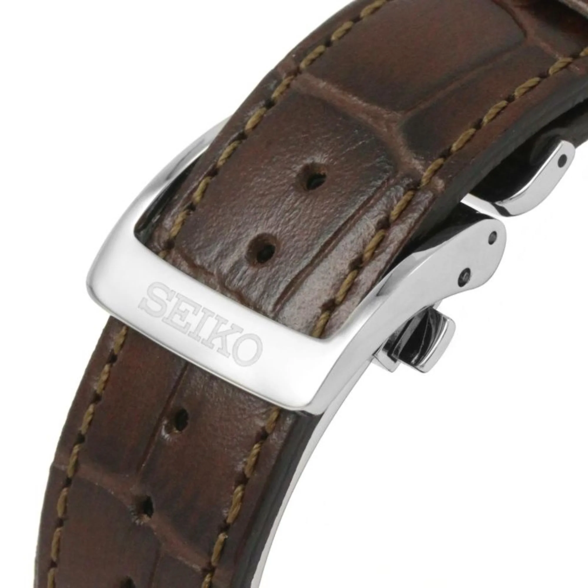 Seiko Presage Cocktail Time Automatic Champagne Dial Brown Leather Strap Men's Watch SSA387J1 - Image 7
