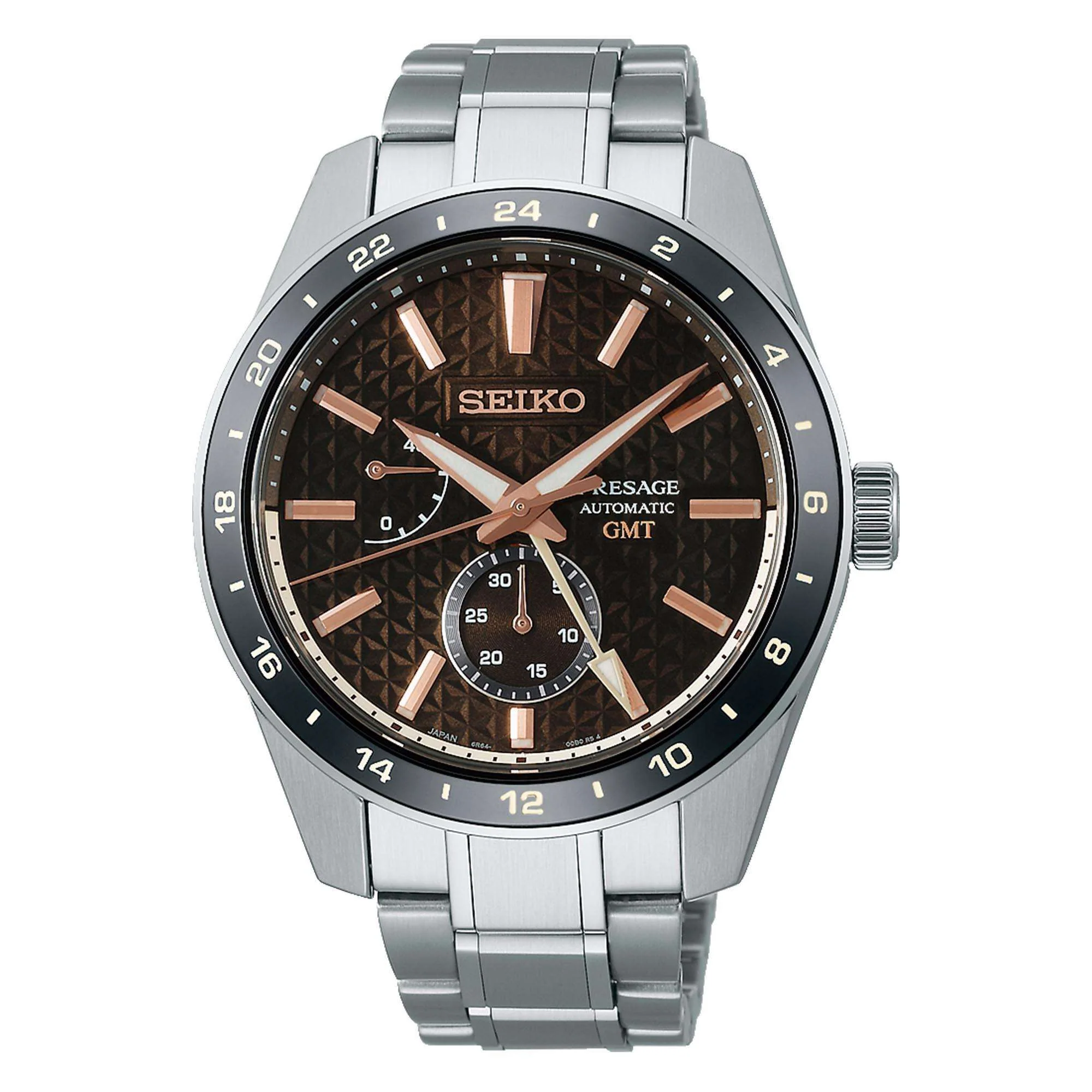 Seiko Presage âKeshizumiâ Sharp Edged Series GMT Automatic Brown Dial Stainless Steel Bracelet Menâs Watch SPB275J1 - Image 3