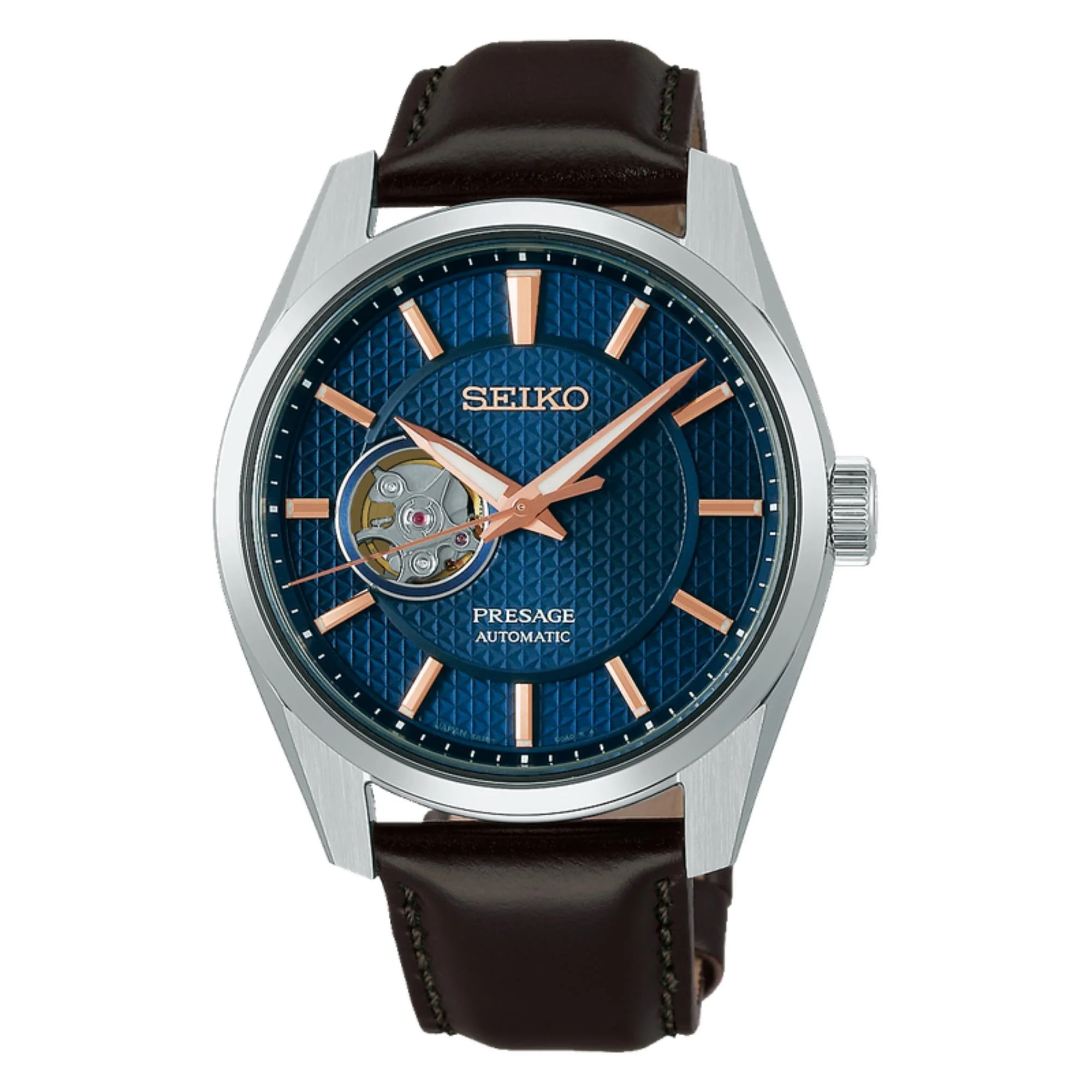 Seiko Presage Sharp Edged âMidnightâ Automatic Brown Dial Black Leather Strap Menâs Watch SPB311J1 - Image 2