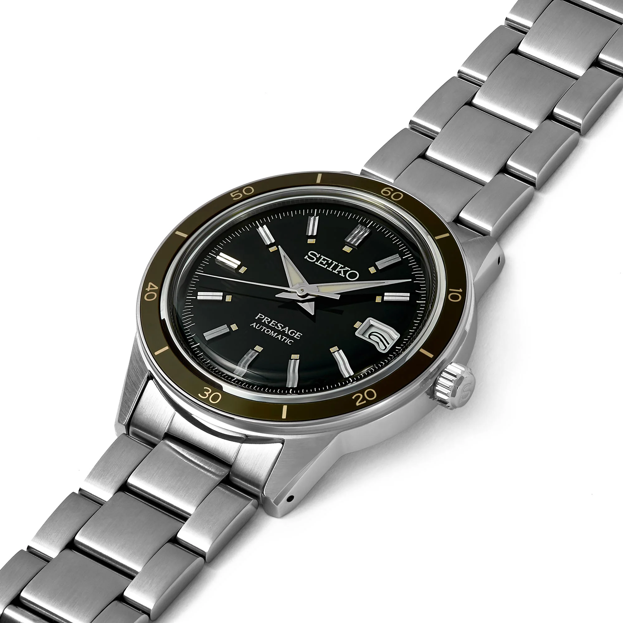 Seiko Presage Style 60's Automatic Black Dial Stainless Steel Bracelet Men's Watch SRPG07J1 - Image 10