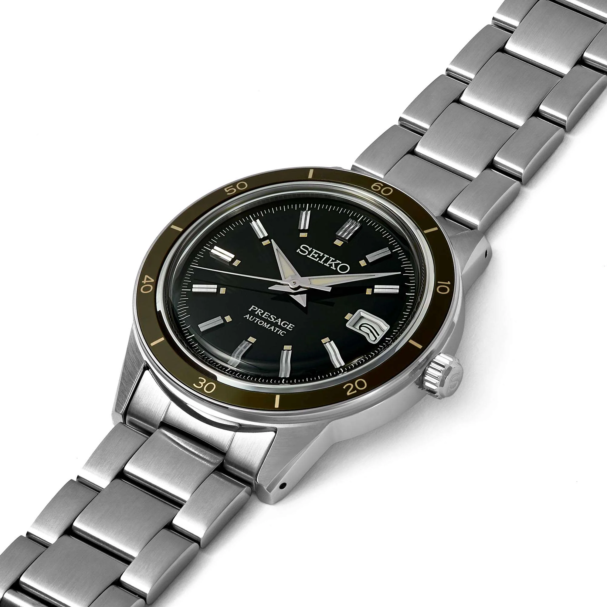 Seiko Presage Style 60's Automatic Black Dial Stainless Steel Bracelet Men's Watch SRPG07J1 - Image 5