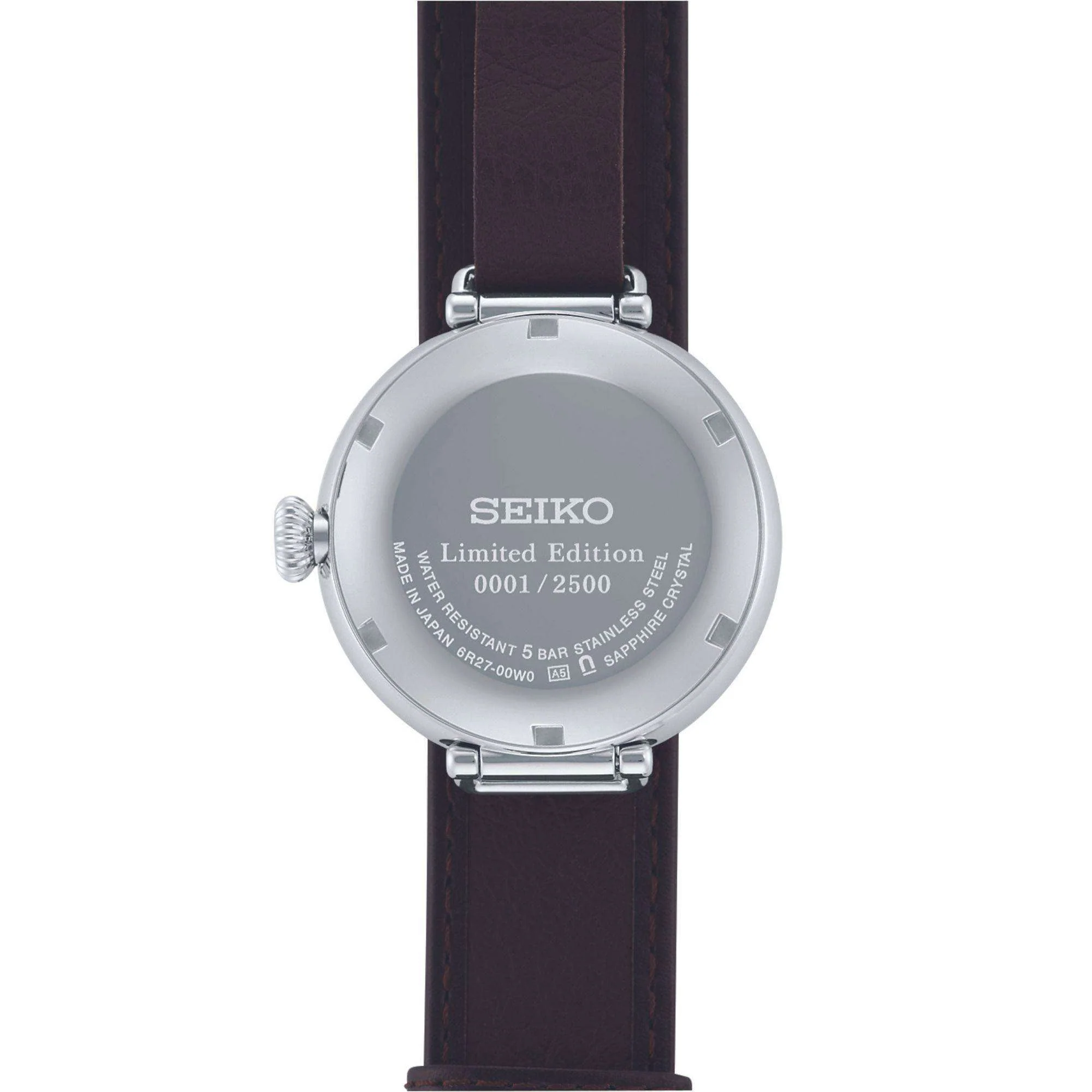 Seiko Presage Takumi 110th Anniversary "Laurel" White Dial Black Leather Strap Men's Watch SPB359J1 - Image 3