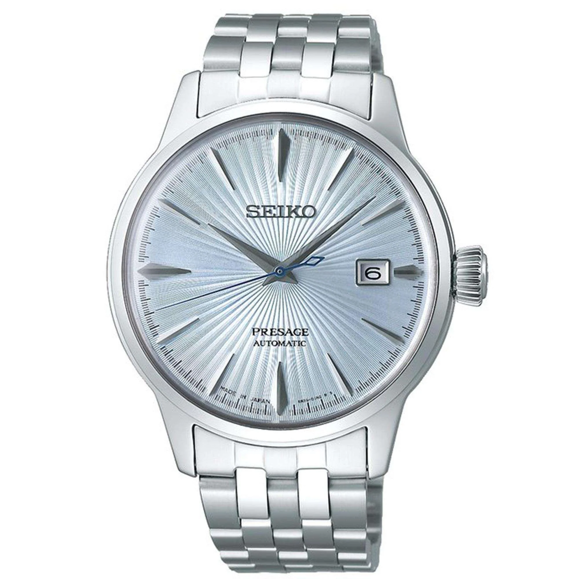 Seiko Presage Cocktail Time 'Skydiving' Automatic Light Blue Dial Silver Stainless Steel Men's Watch SRPE19J1 - Image 5